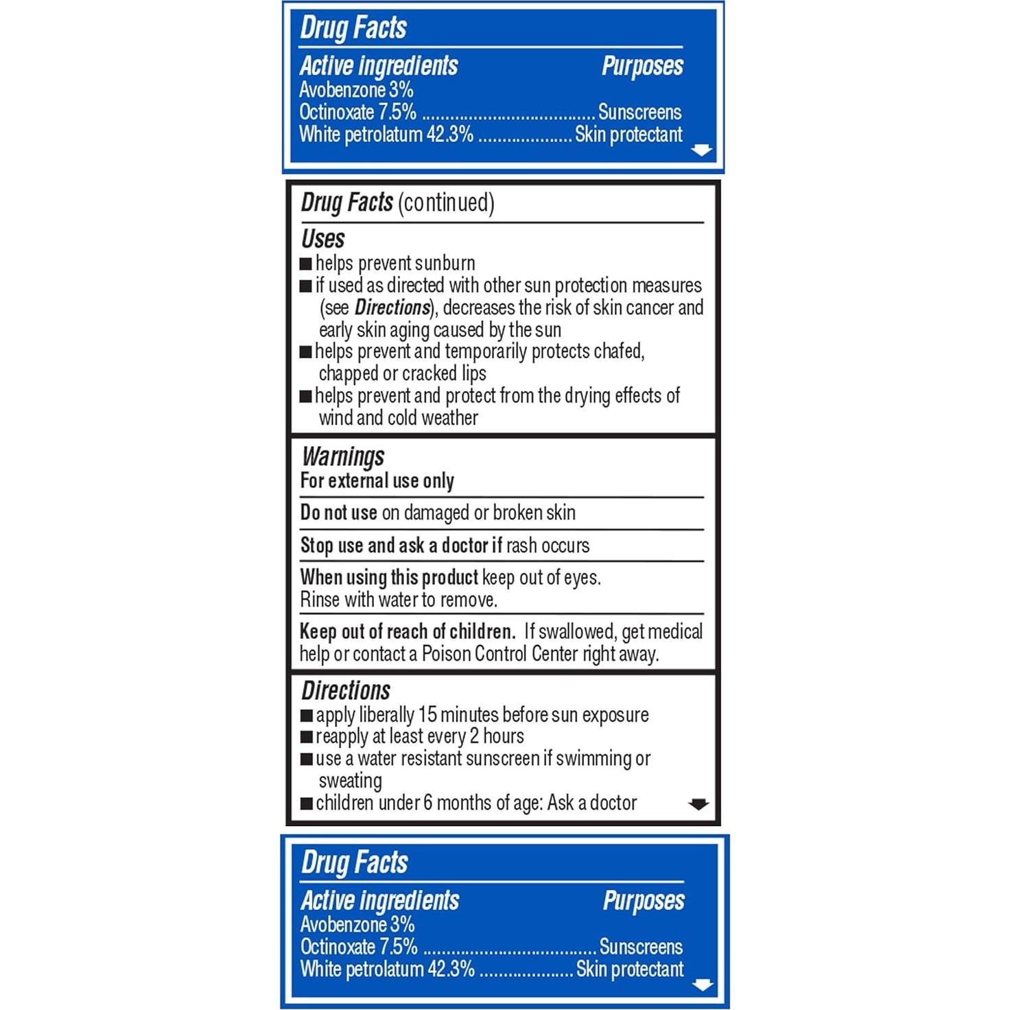 Bálsamo Labial ChapStick Hidratante Original SPF 15 - 3 Tubos 4.25g