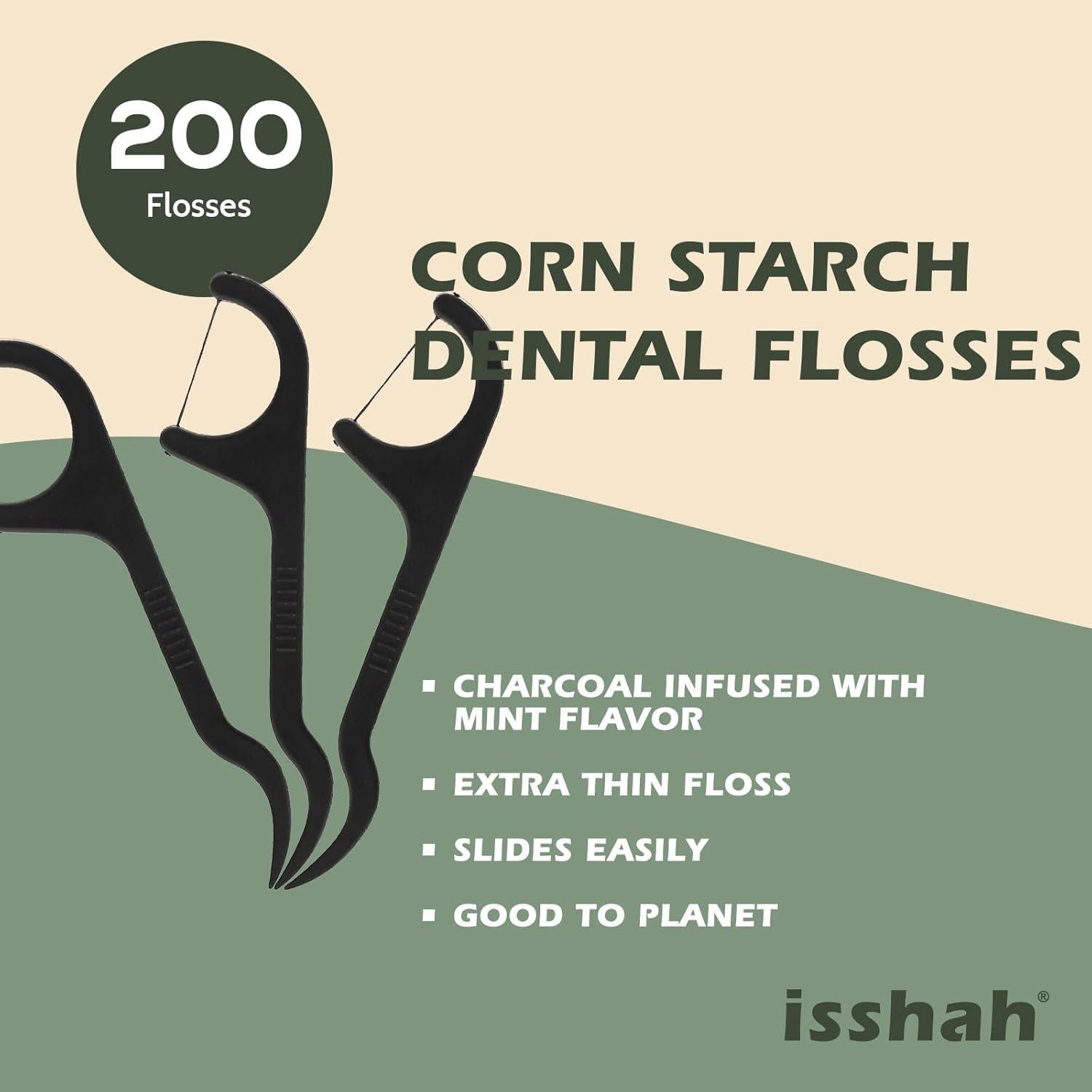 Palillos de Hilo Dental Natural Isshah - 200 Unidades - Ecológicos