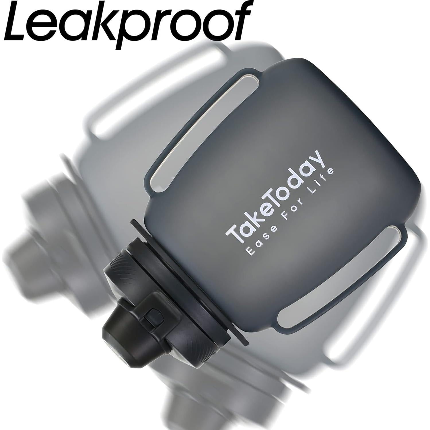 Botella de Agua Plegable TakeToday 1.2L Silicona Negra