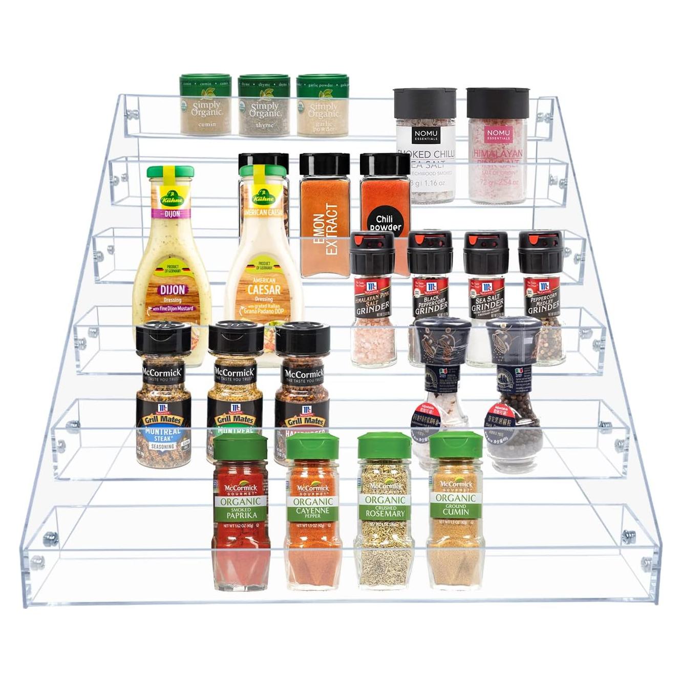 Estante de Especias en Capas PMMASTO 6 Niveles Acrílico Claro