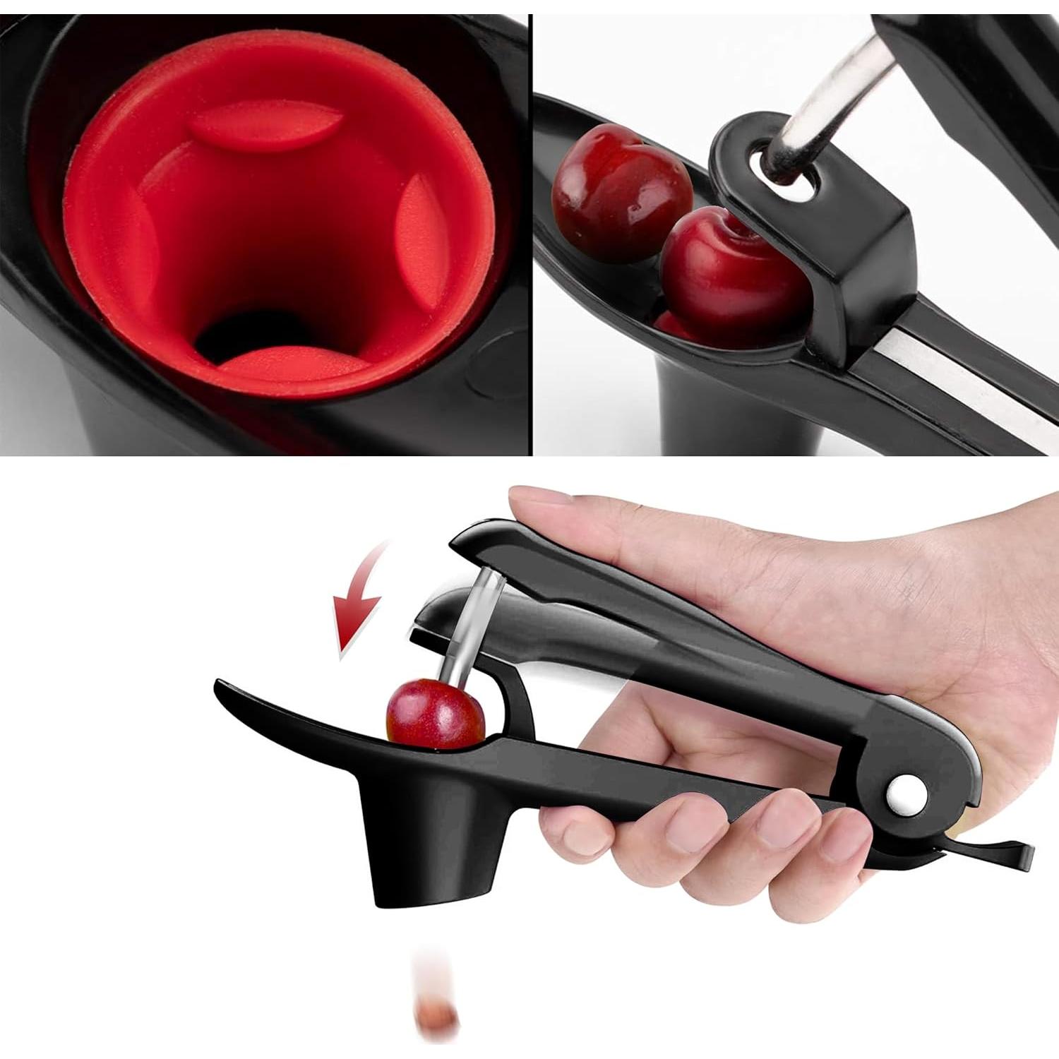 Deshuesador de Cereza Wdaxze Negro - Acero Inoxidable, 20 cm