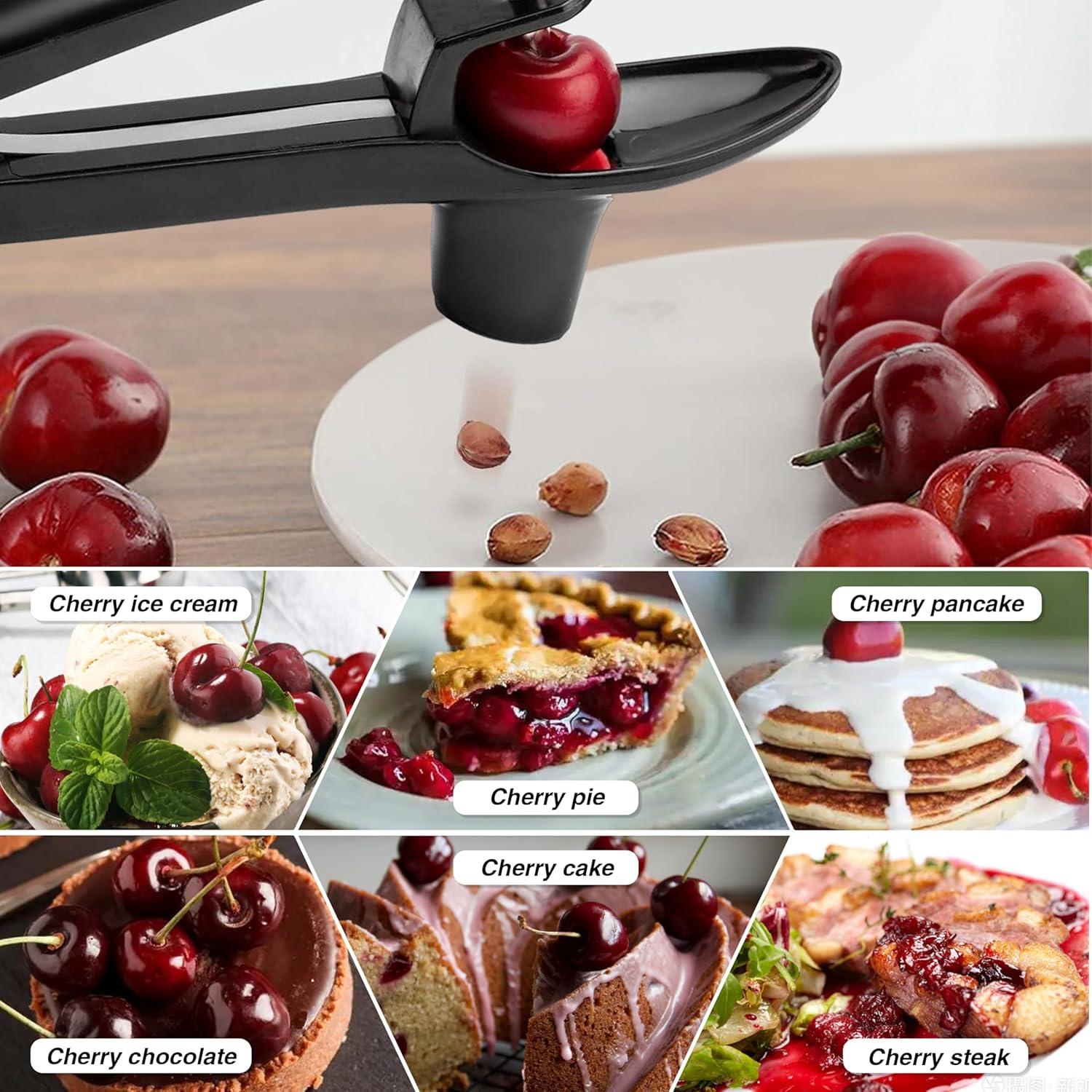 Deshuesador de Cereza Wdaxze Negro - Acero Inoxidable, 20 cm