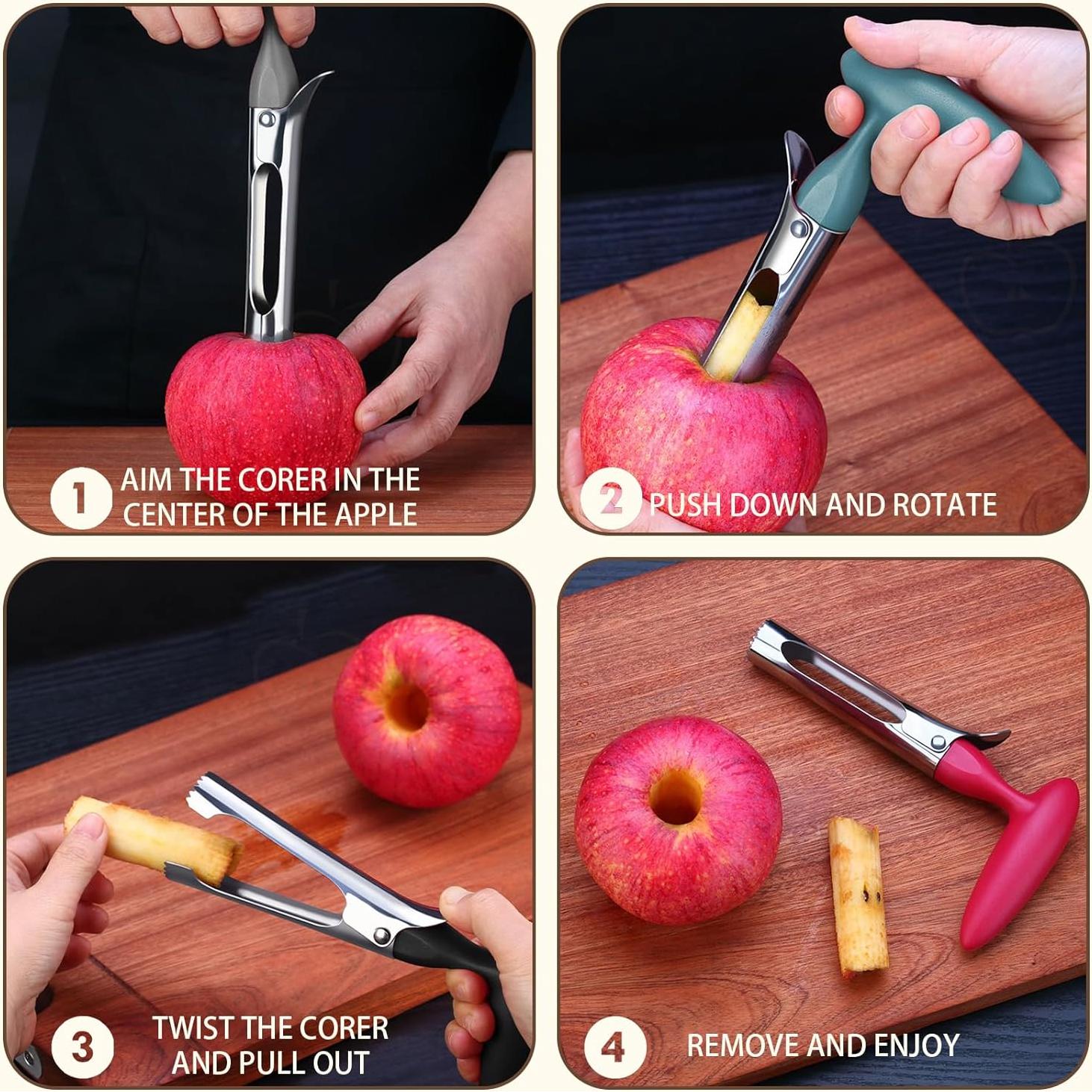 Descorazonador de Manzanas Hzyxgs - Acero Inoxidable Negro