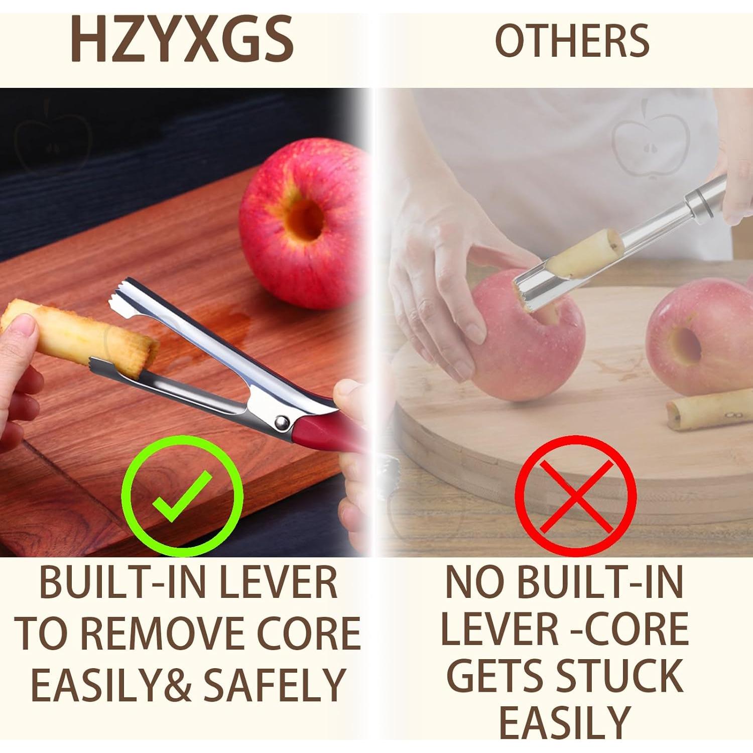 Descorazonador de Manzanas Hzyxgs - Acero Inoxidable Negro