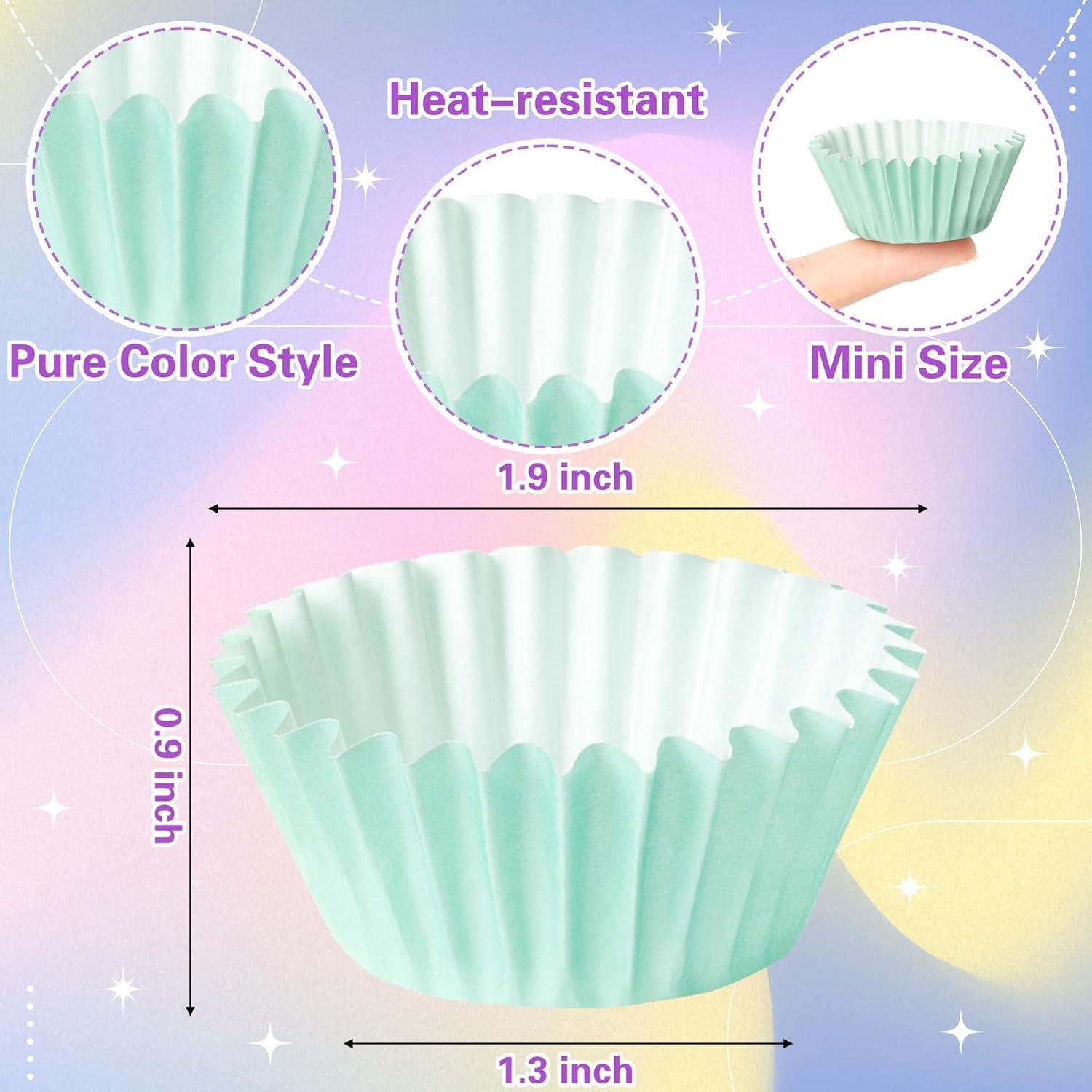 Forros de Cupcake COcnny - 600pcs Mini Papel Colores Pastel