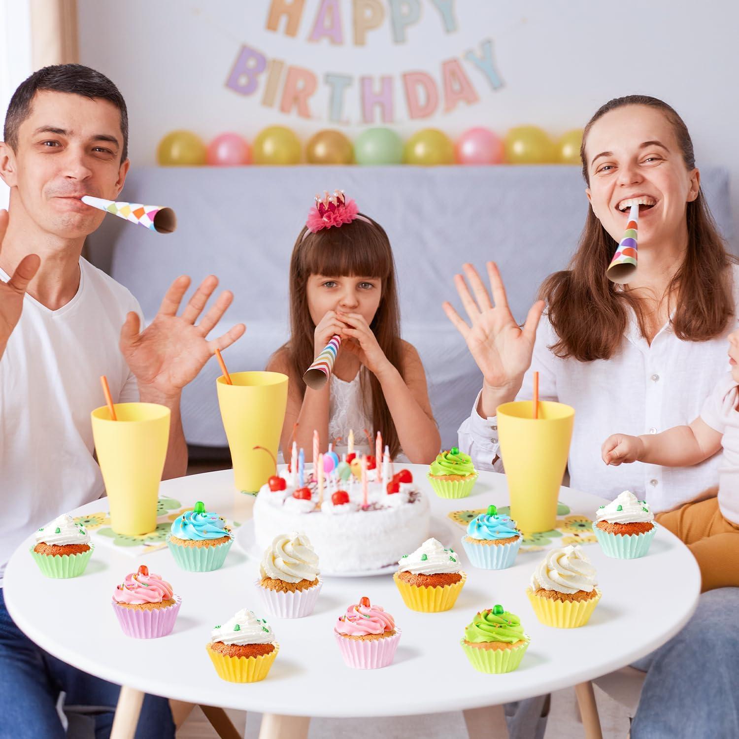 Forros de Cupcake COcnny - 600pcs Mini Papel Colores Pastel