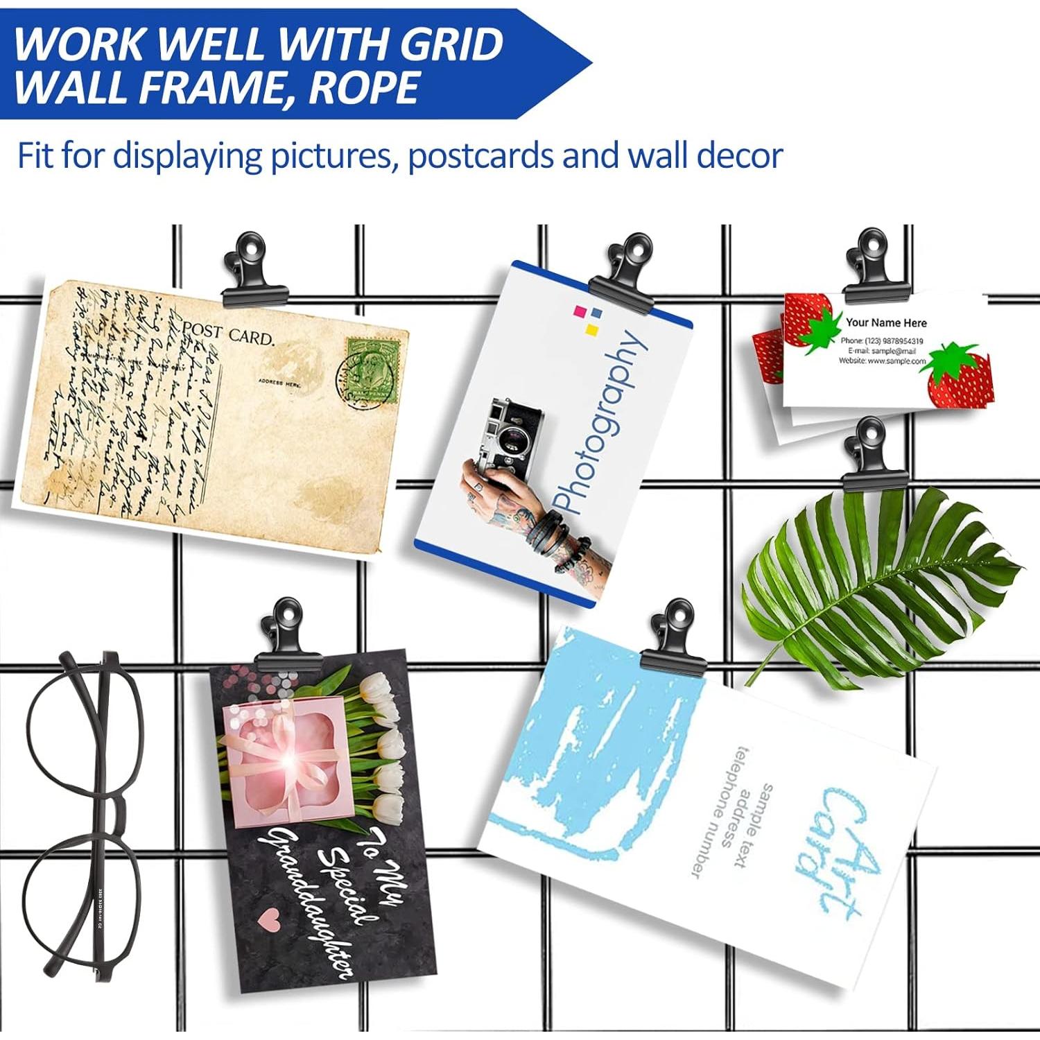 30 Clips Bulldog Orcielo 22mm Metal Negro para Oficina y Manualidades