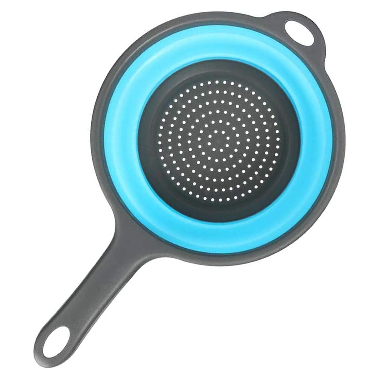 Colador Plegable de Silicona ddLUCK Azul 34.5cm Ahorra Espacio