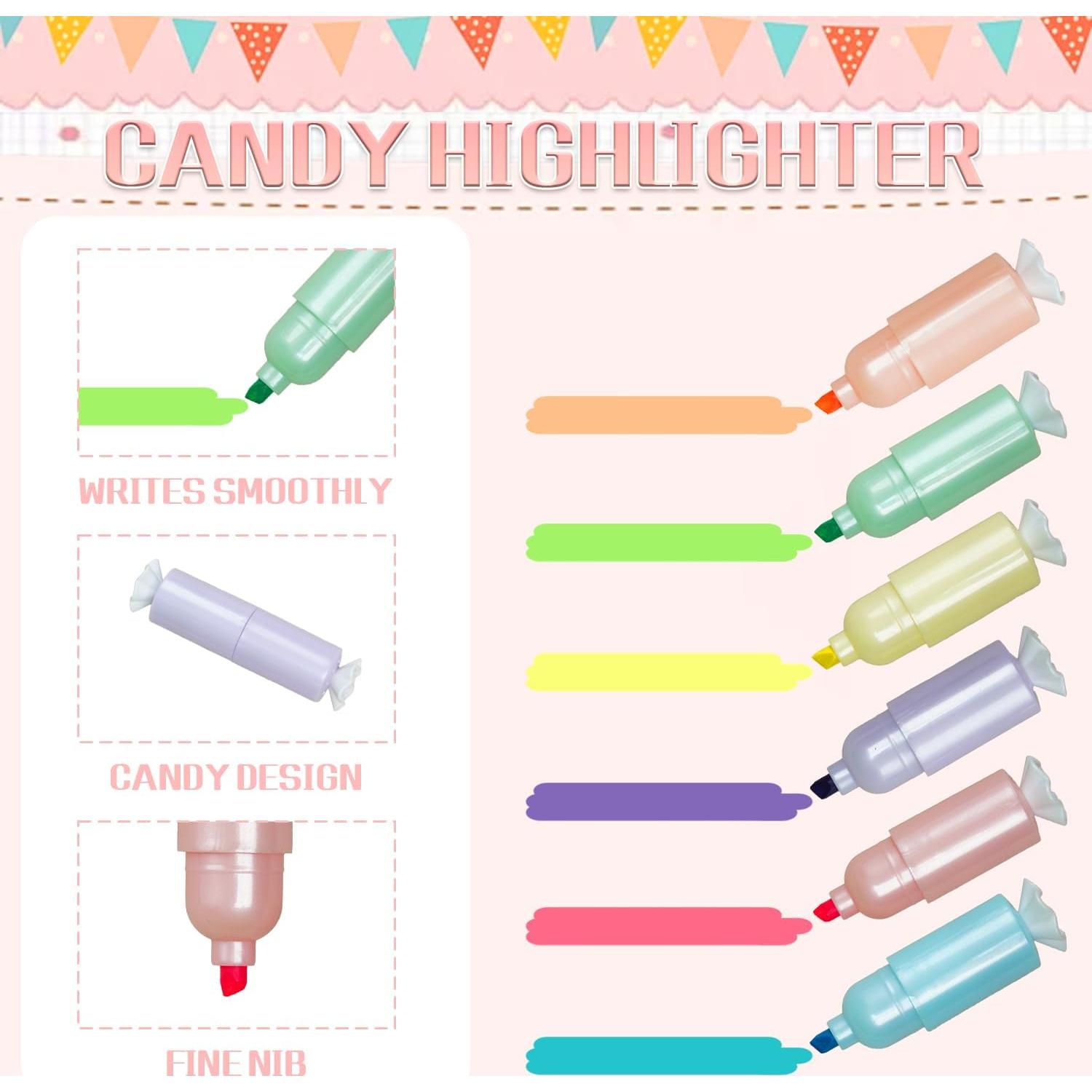 24 Marcadores Resaltadores Kawaii TQQBUU Multicolor Mini