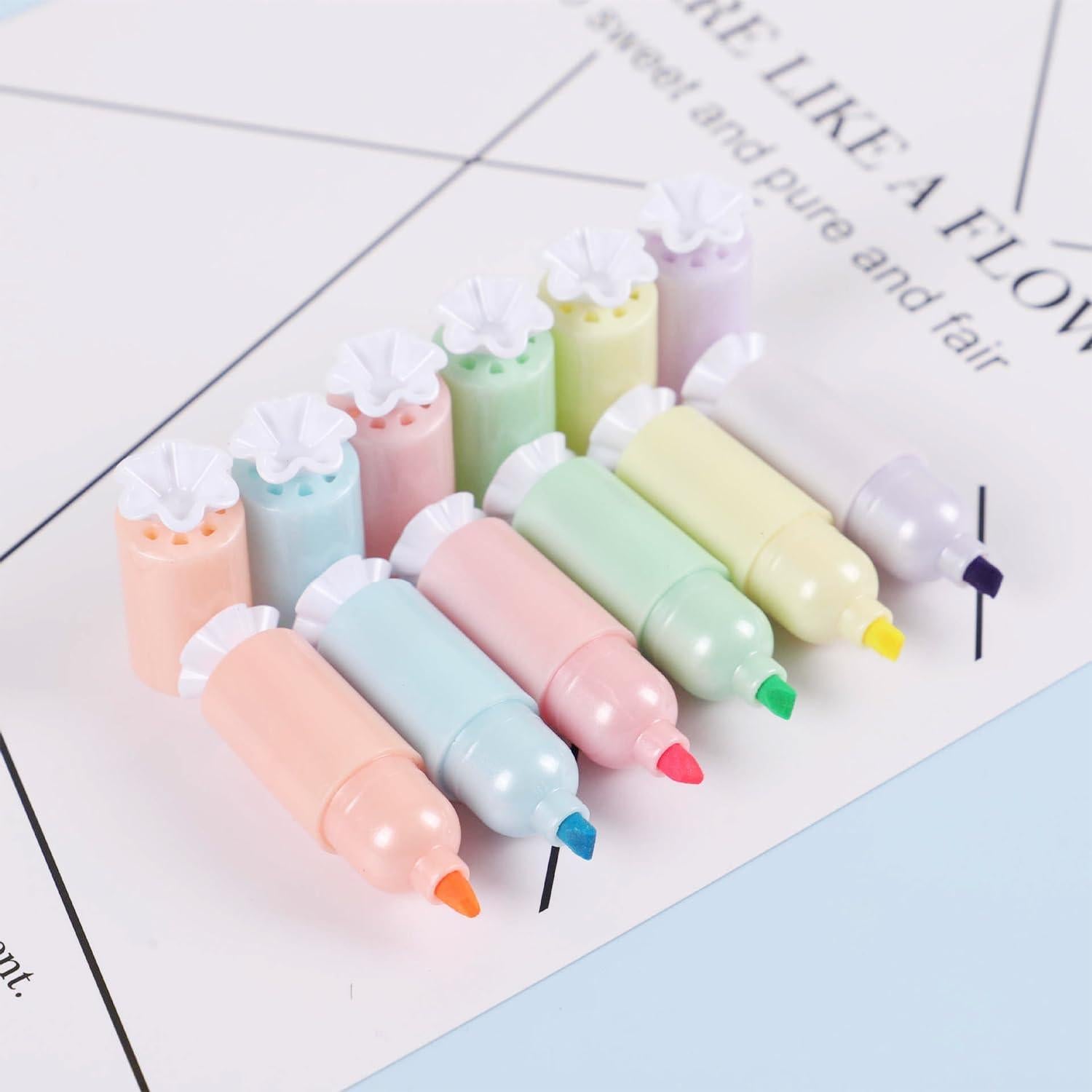 24 Marcadores Resaltadores Kawaii TQQBUU Multicolor Mini