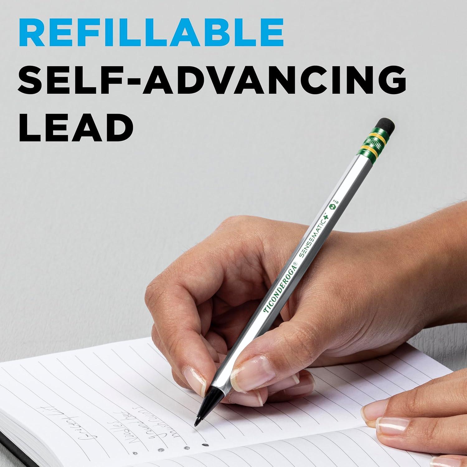 Lápiz Mecánico Ticonderoga Sensematic 0.7mm Plata - 2 Unidades