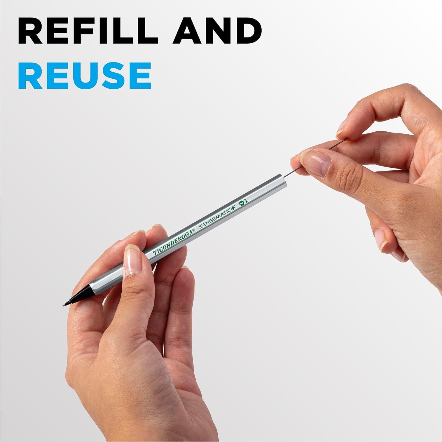Lápiz Mecánico Ticonderoga Sensematic 0.7mm Plata - 2 Unidades