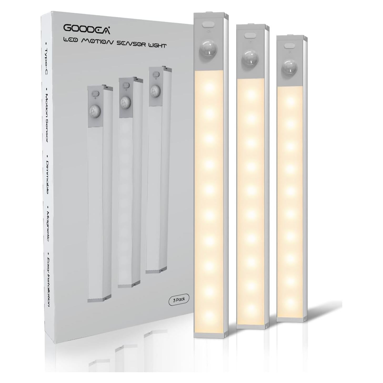 Luces LED Inalámbricas Goodea 7'' con Sensor de Movimiento 3 pcs