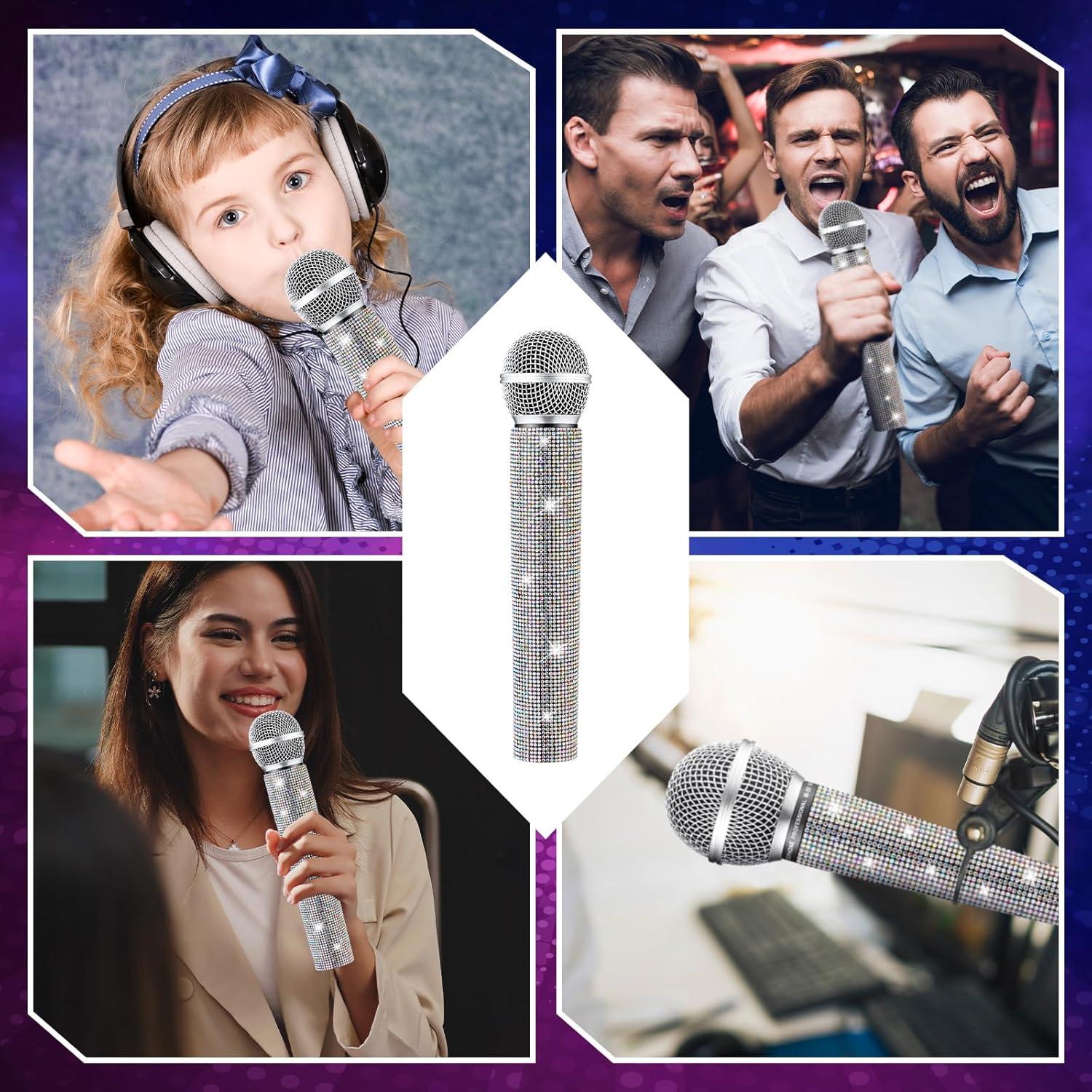 Cubiertas de Rhinestone para Micrófono Remuuly - 3 Pcs 12.5x18.5 cm