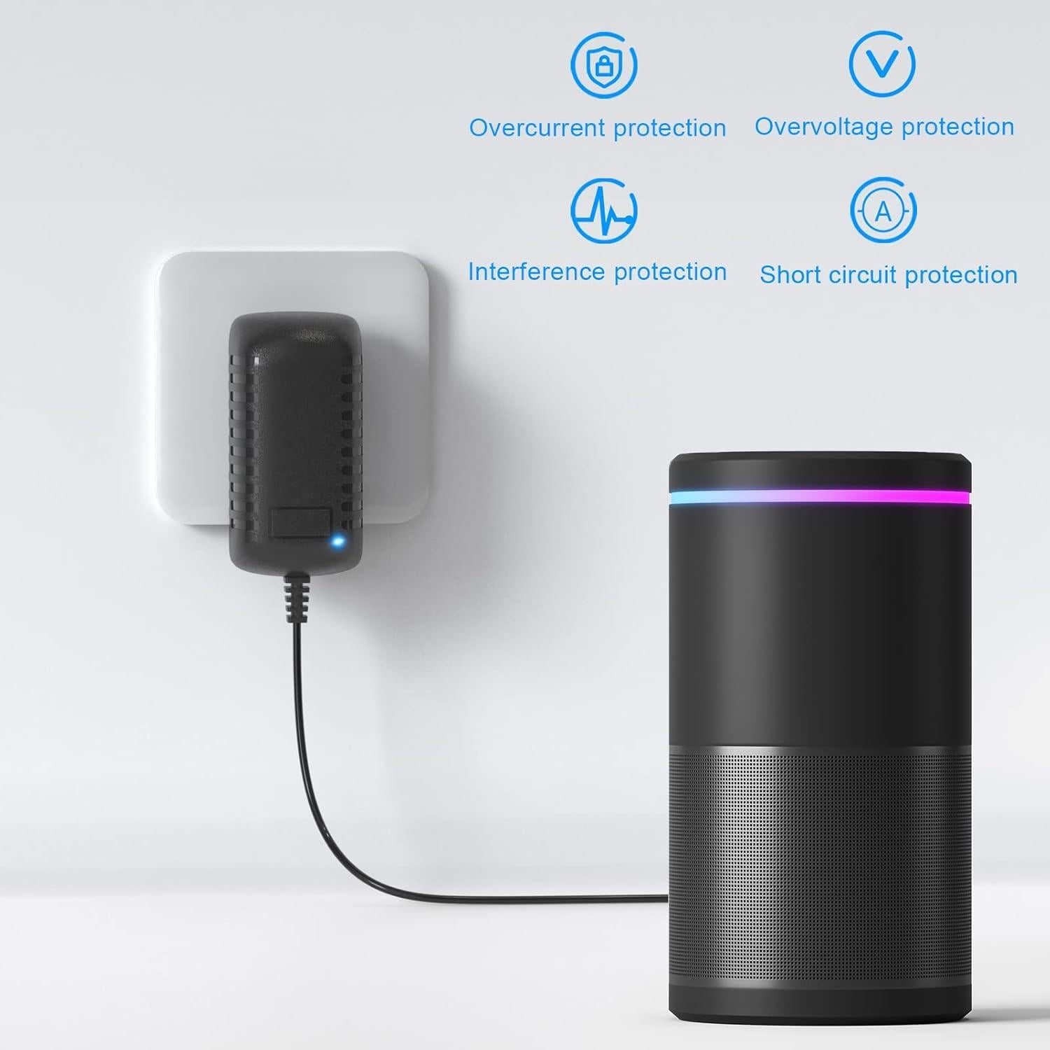 Adaptador de corriente TMEZON 12V 2A con cable 2.4m