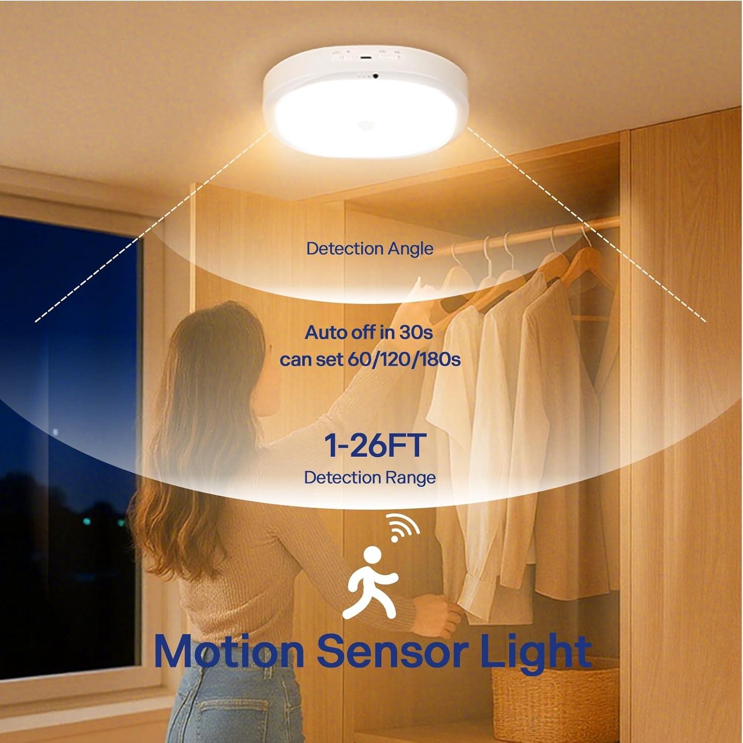 Luz de Techo Inalámbrica KNHUOS con Sensor de Movimiento 550LM