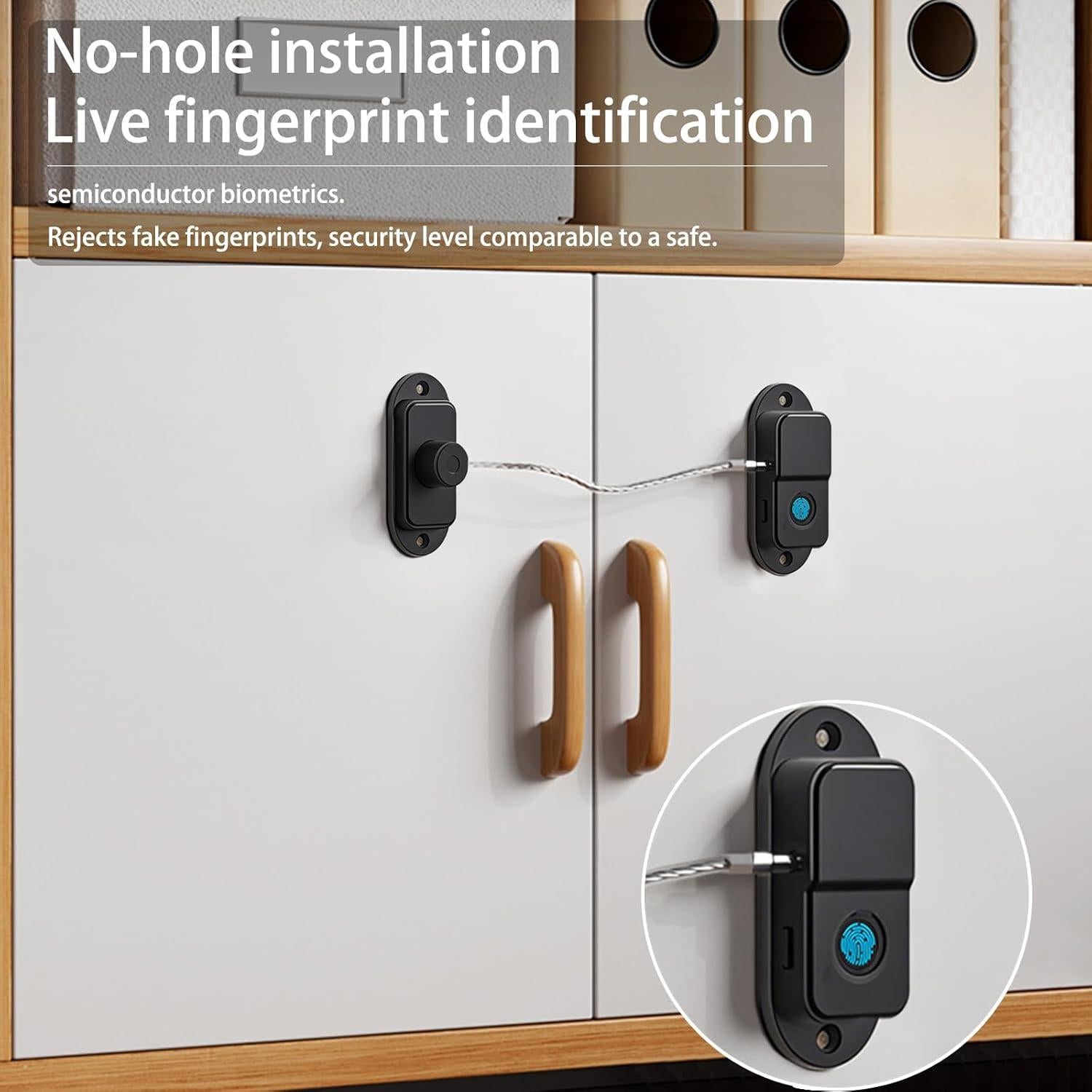 Cerradura de Refrigerador KIZZHISI Biométrica con Huella Dactilar