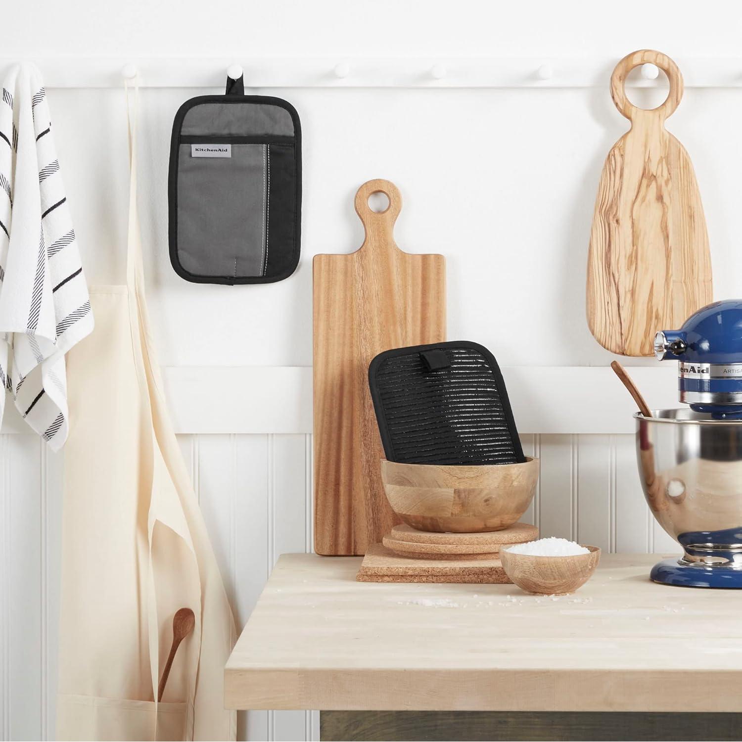 Soportes para Ollas KitchenAid 2 Piezas 17.78x25.4cm Plata/Negro