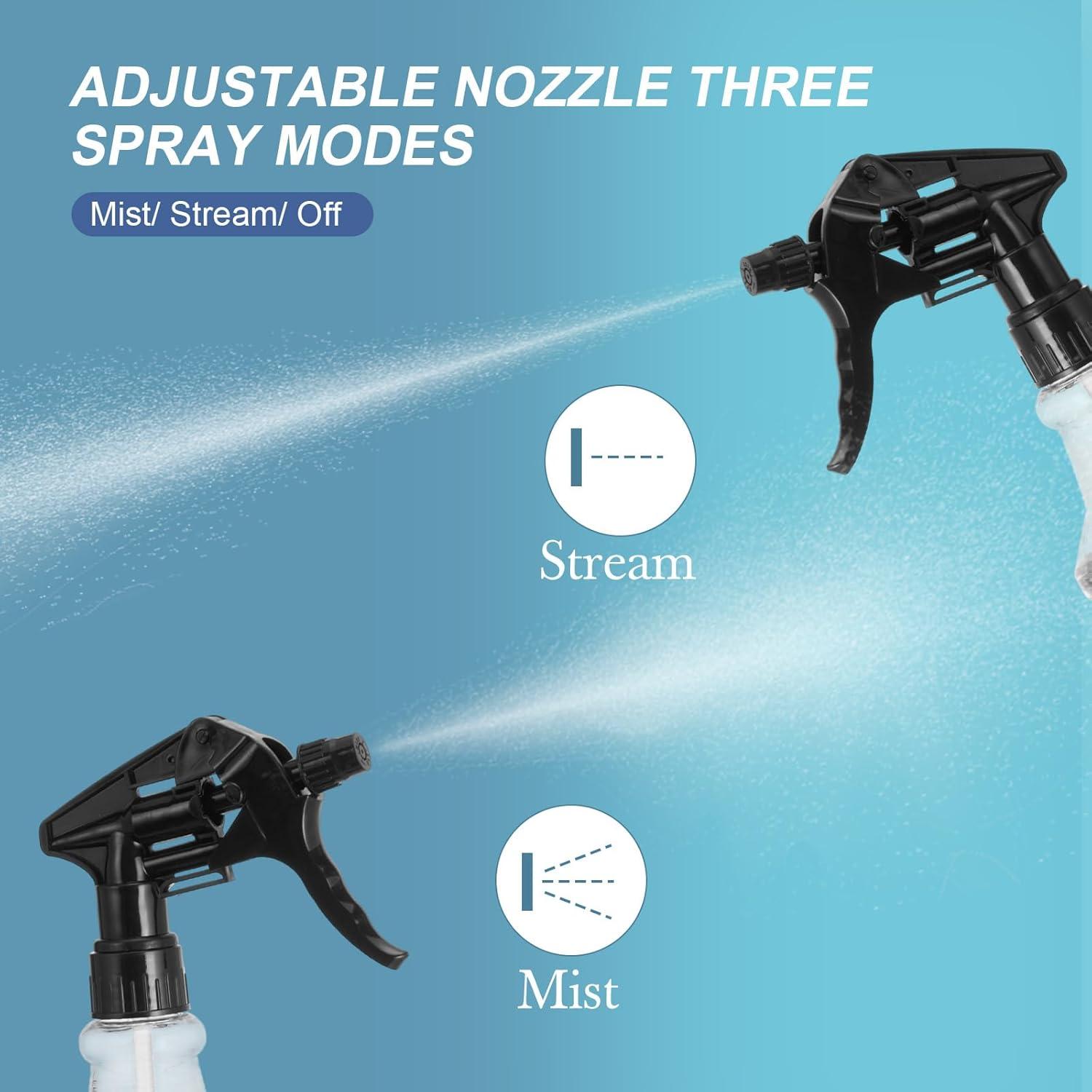 Eccliy 20 Botellas de Spray Vacías 500 ml con Boquilla Ajustable