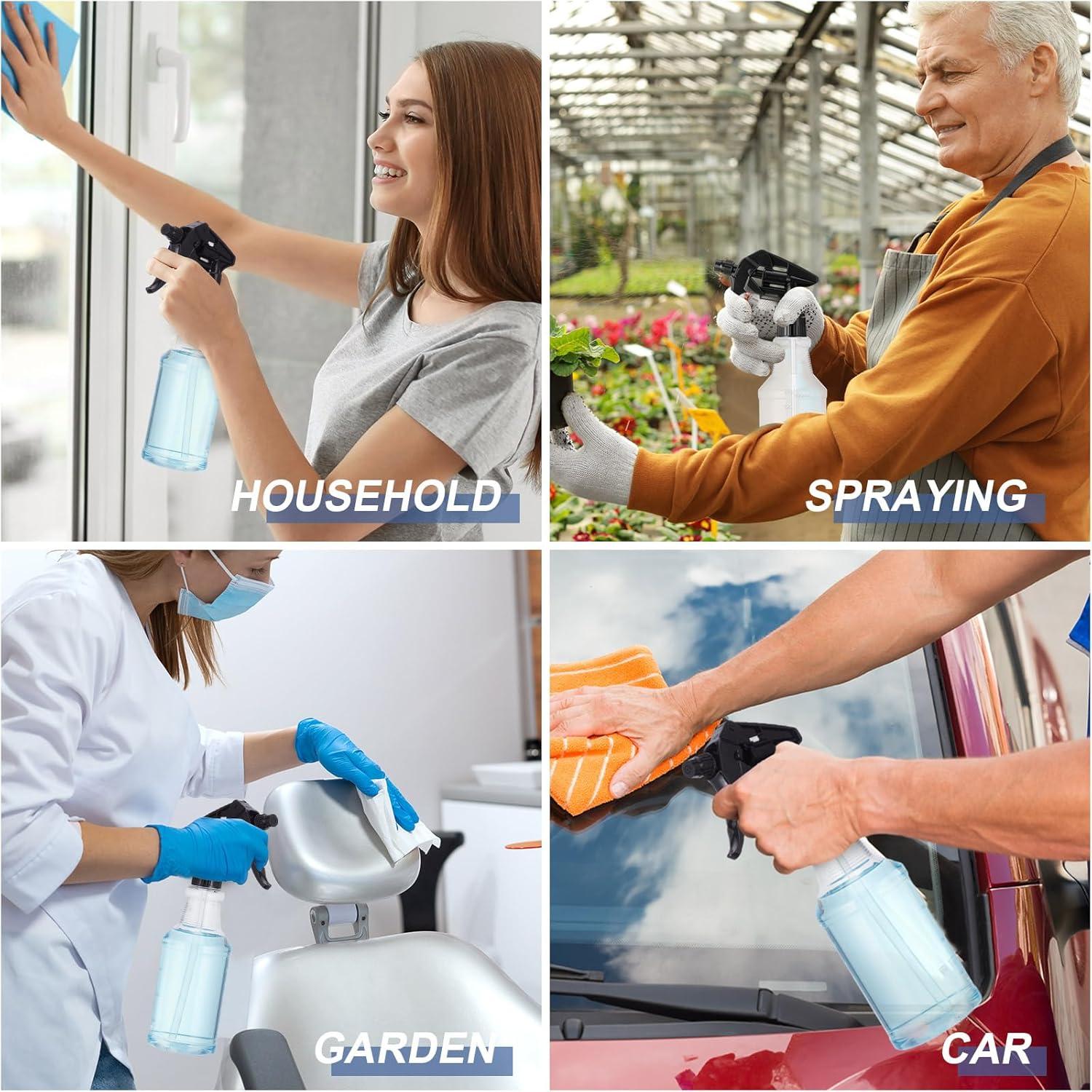 Eccliy 20 Botellas de Spray Vacías 500 ml con Boquilla Ajustable