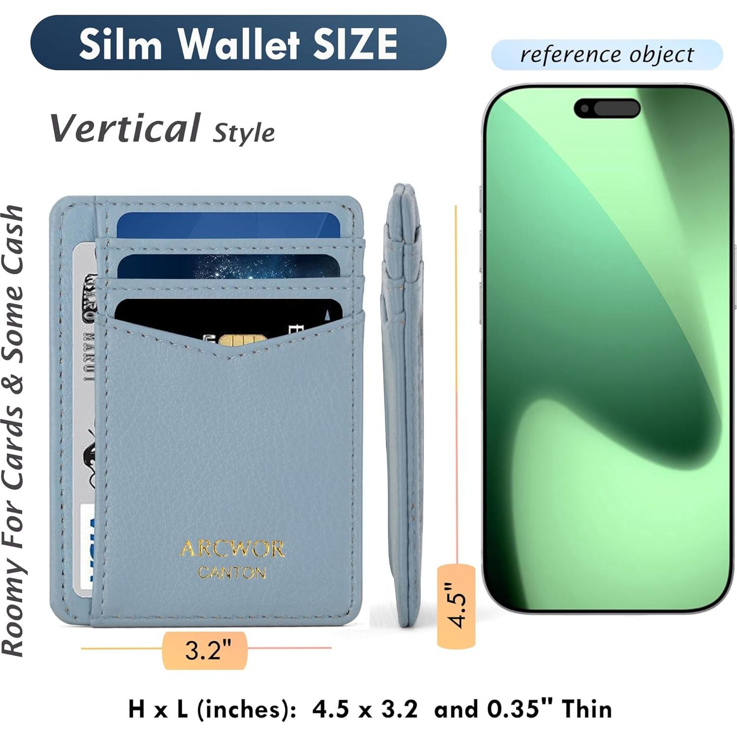 Billetera Slim Minimalista ARCWOR con Bloqueo RFID Azul