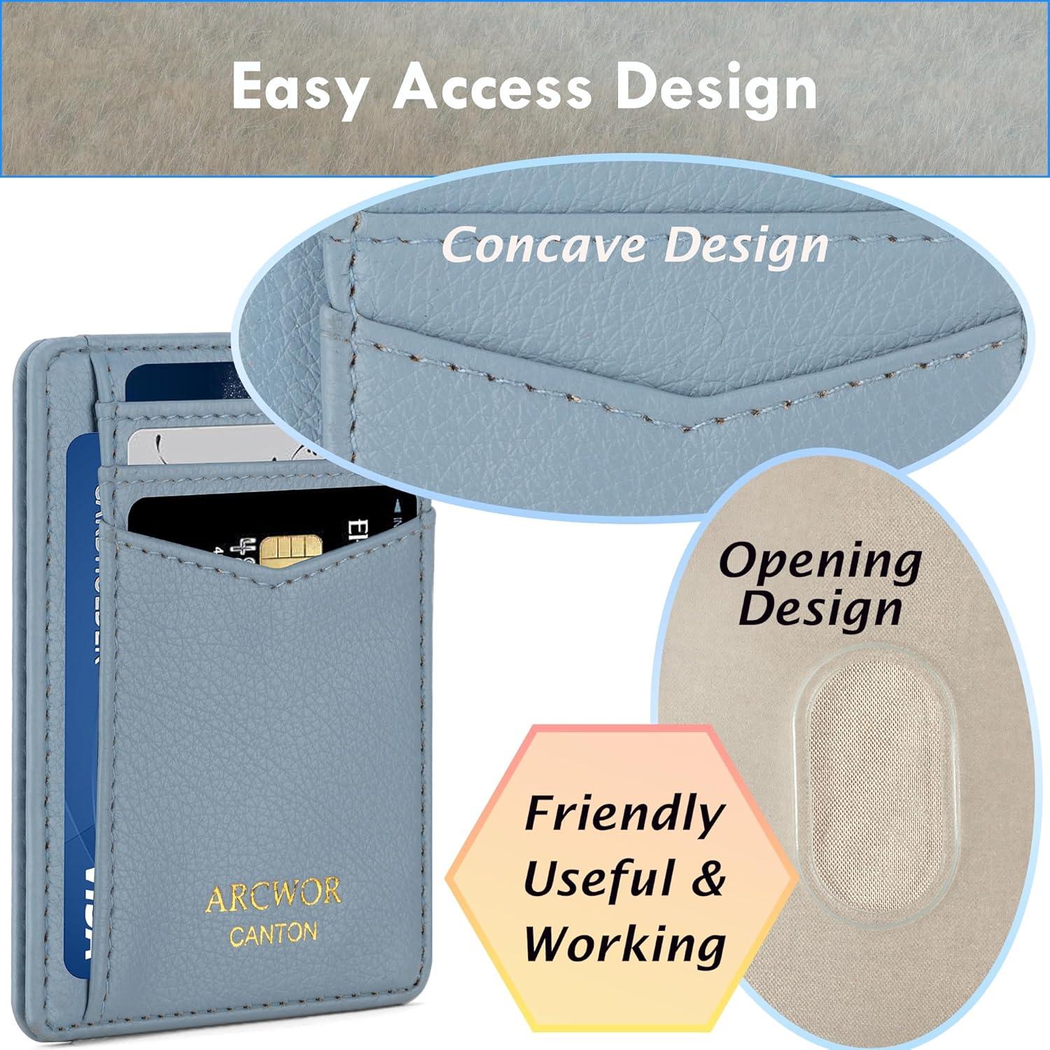 Billetera Slim Minimalista ARCWOR con Bloqueo RFID Azul