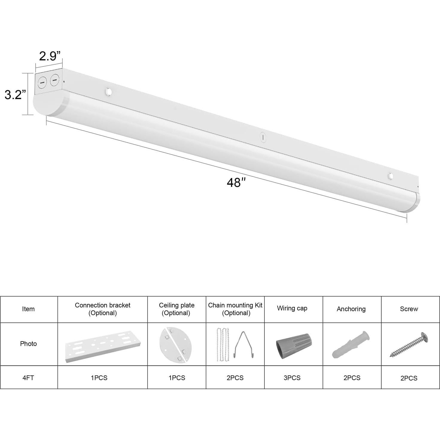 Luz de Tira LED Lineal 4 Pies rgbylediison 30W-70W Regulable