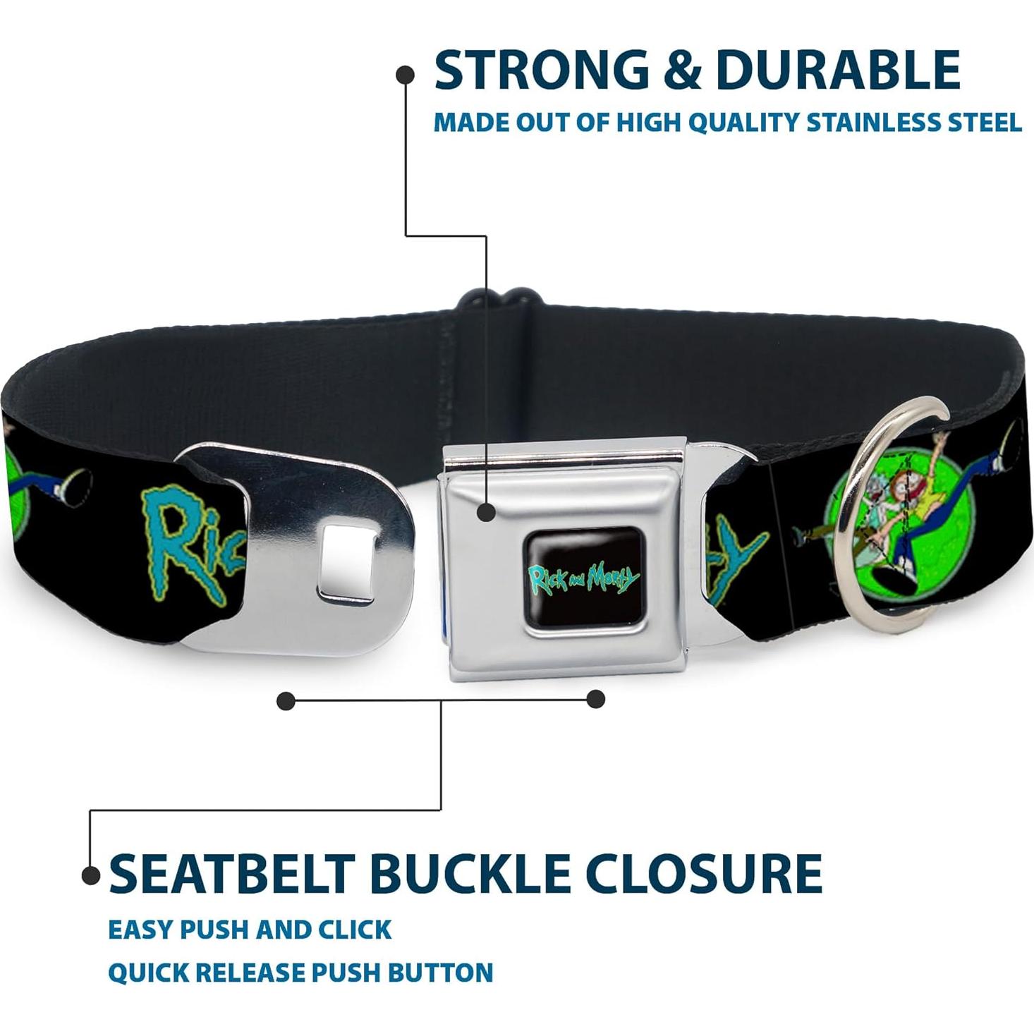 Collar para Perro Rick y Morty con Hebilla de Seguridad 24.1-33 cm