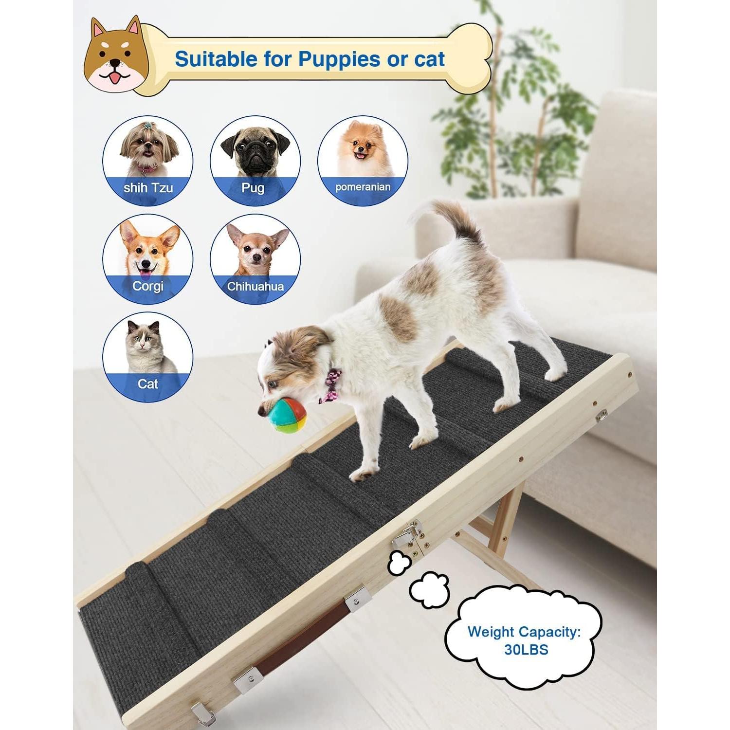 Rampa Ajustable para Perros NELTUEB 82.8 cm Antideslizante