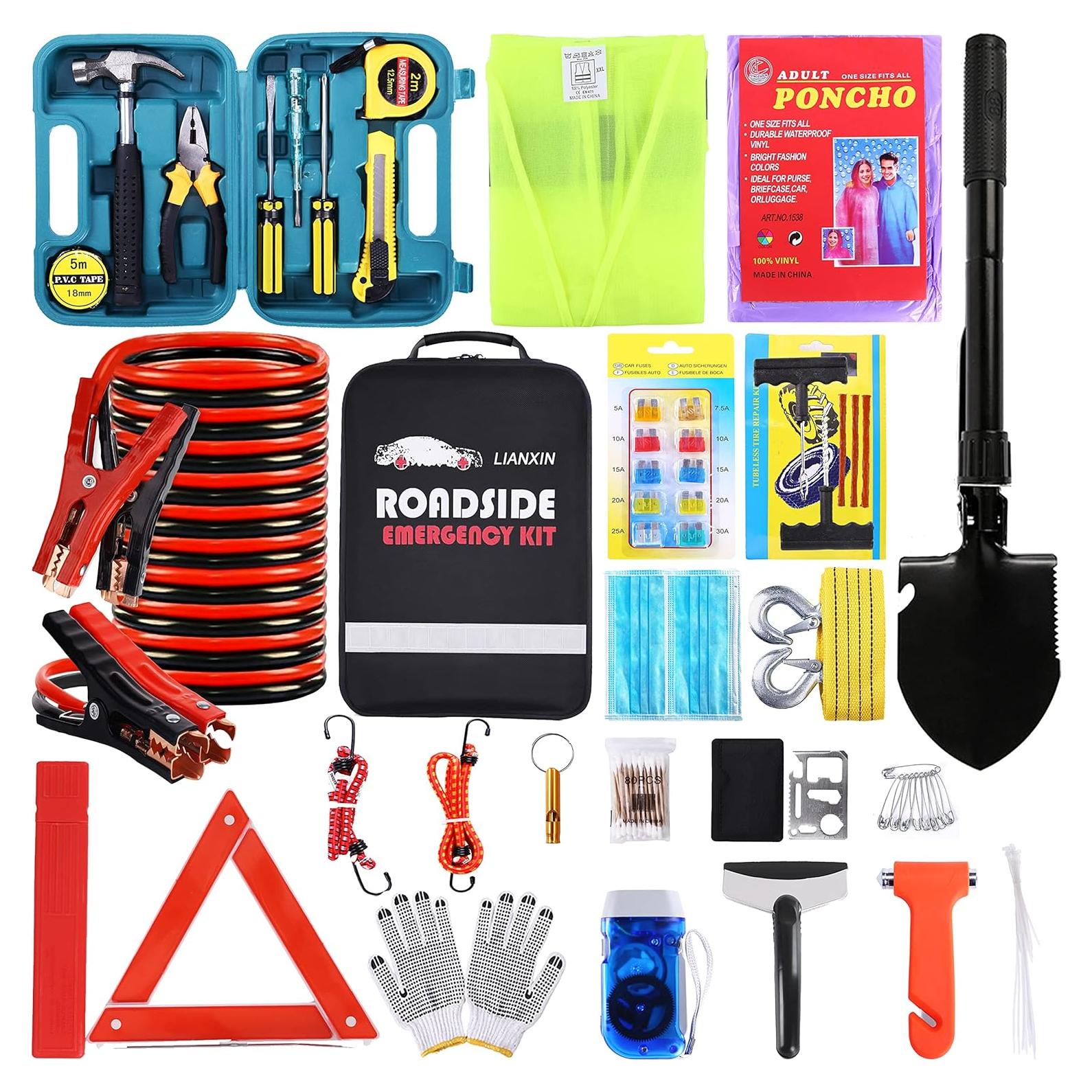 Kit de Emergencia en Carretera LIANXIN con Herramientas y Cables