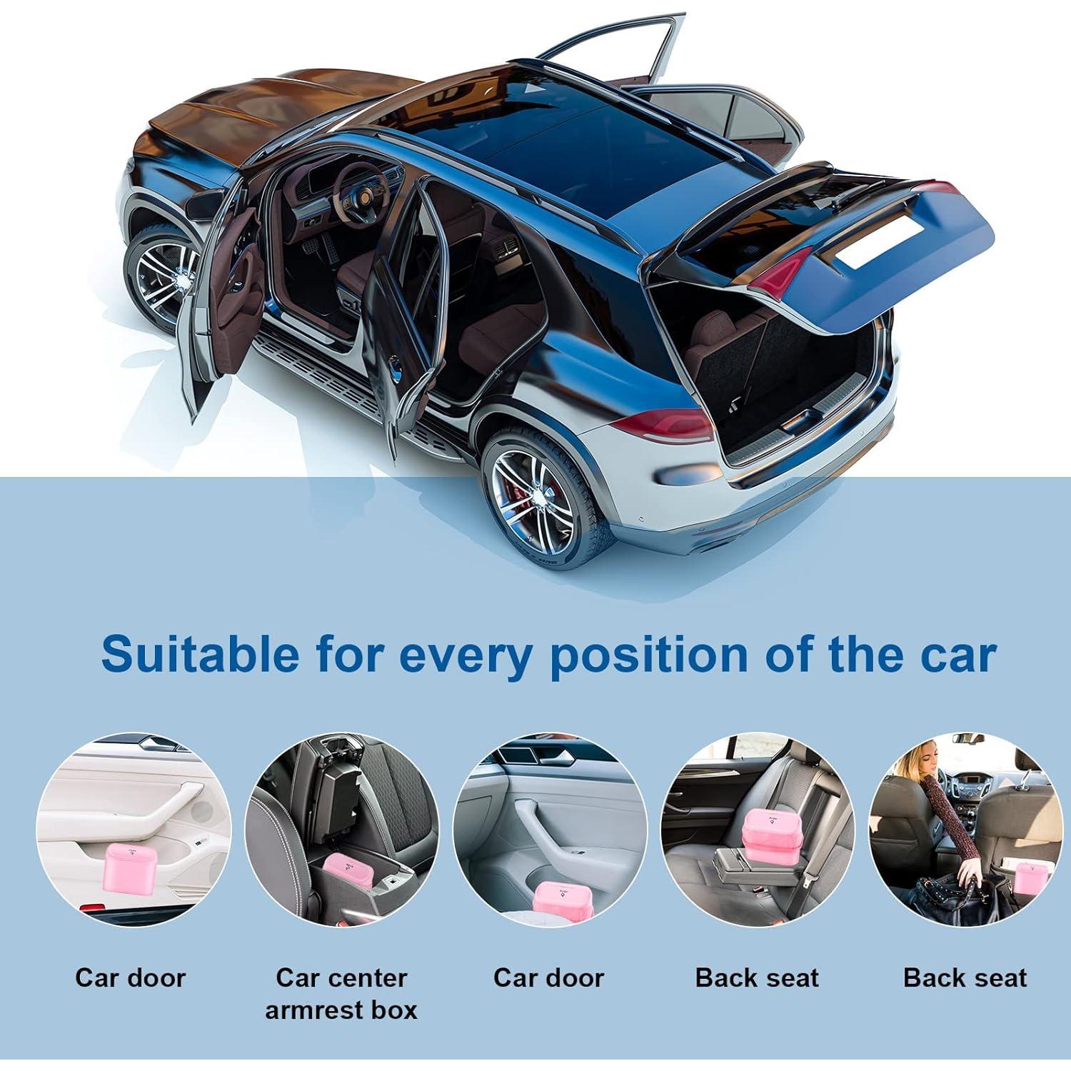 Basurero de coche Tulsondai rosa con 20 bolsas y 2 ganchos