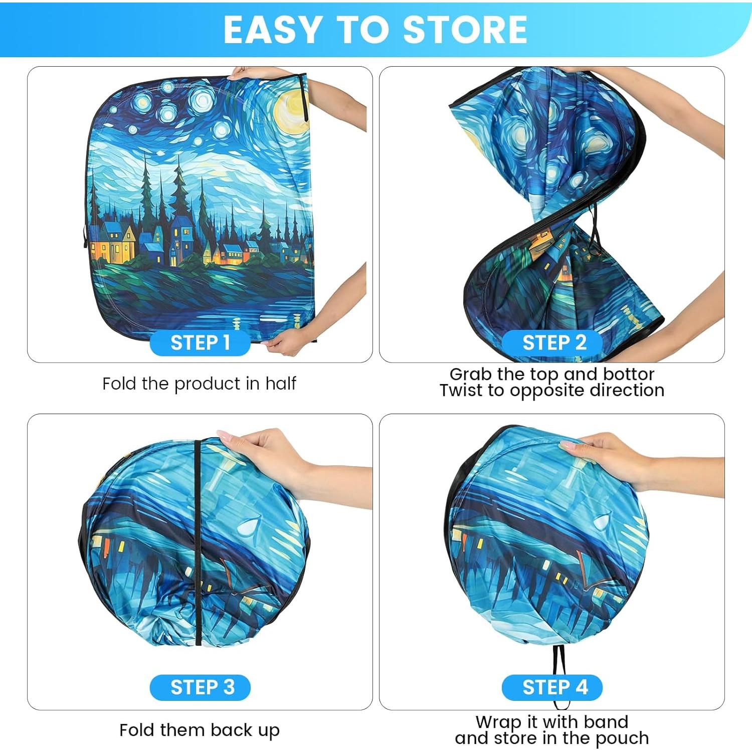 Sombra Solar Plegable Fauson para Parabrisas Coche 139.7x81.3cm