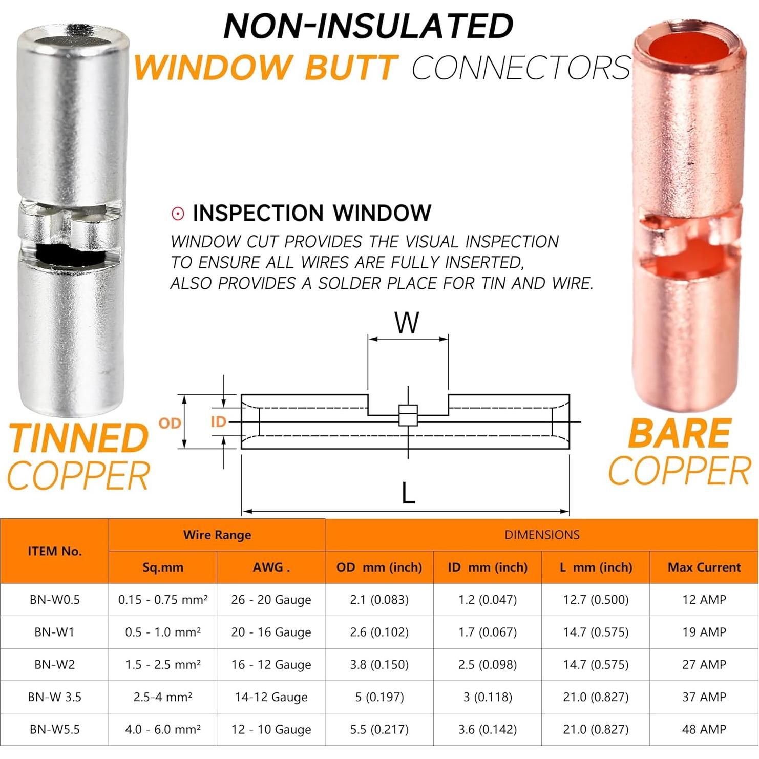 Conectores de Empalme de Cobre Puro SVAAR 12-10 AWG 100PCS