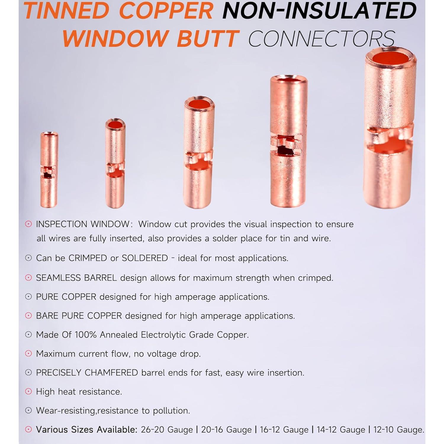 Conectores de Empalme de Cobre Puro SVAAR 12-10 AWG 100PCS