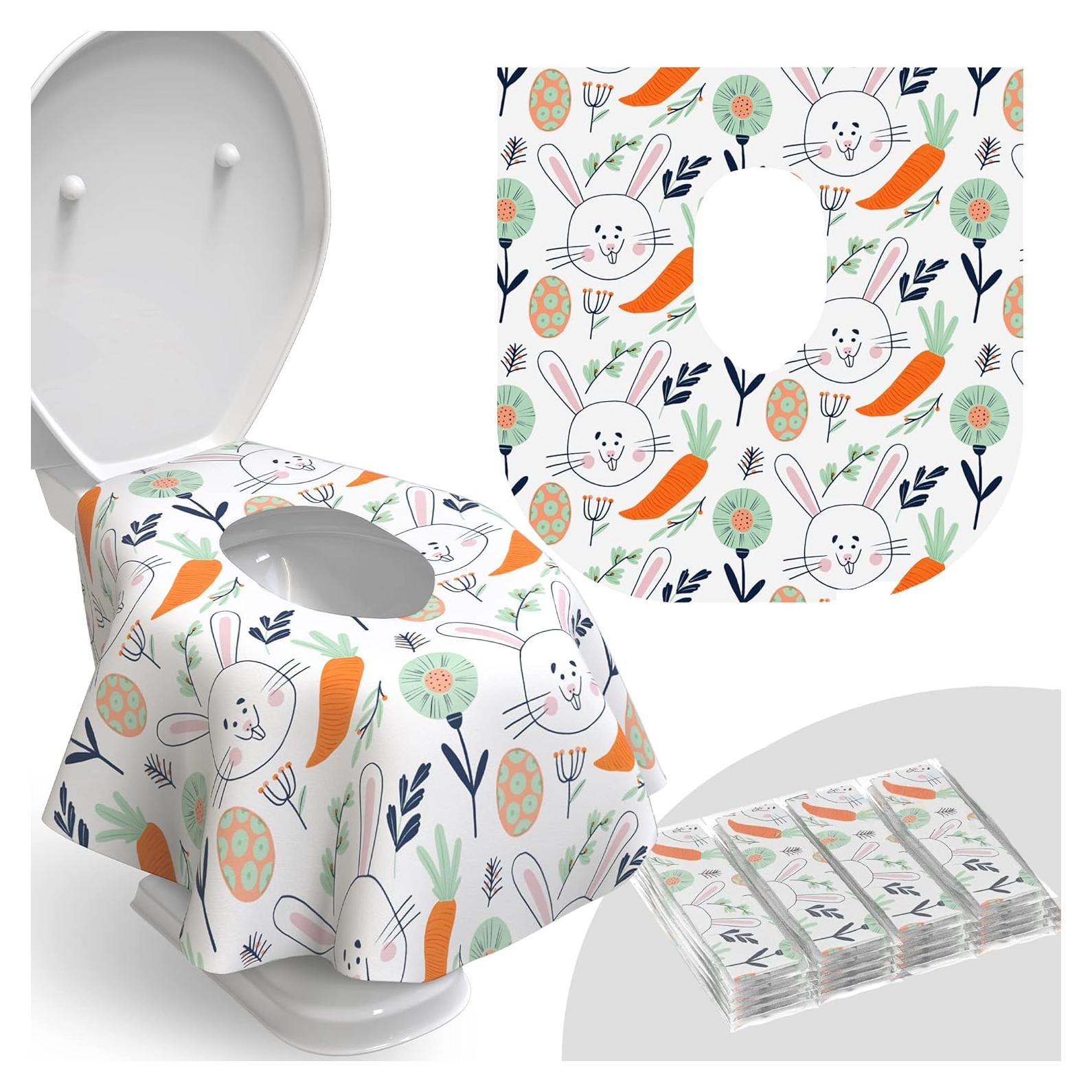 Disposable Toilet Seat Cover for Travel – 20 Pack with Covers Wrapped in Sets of 2, Non-Flushable Liners, Fits Most Seats – Kids, Toddlers, Adults