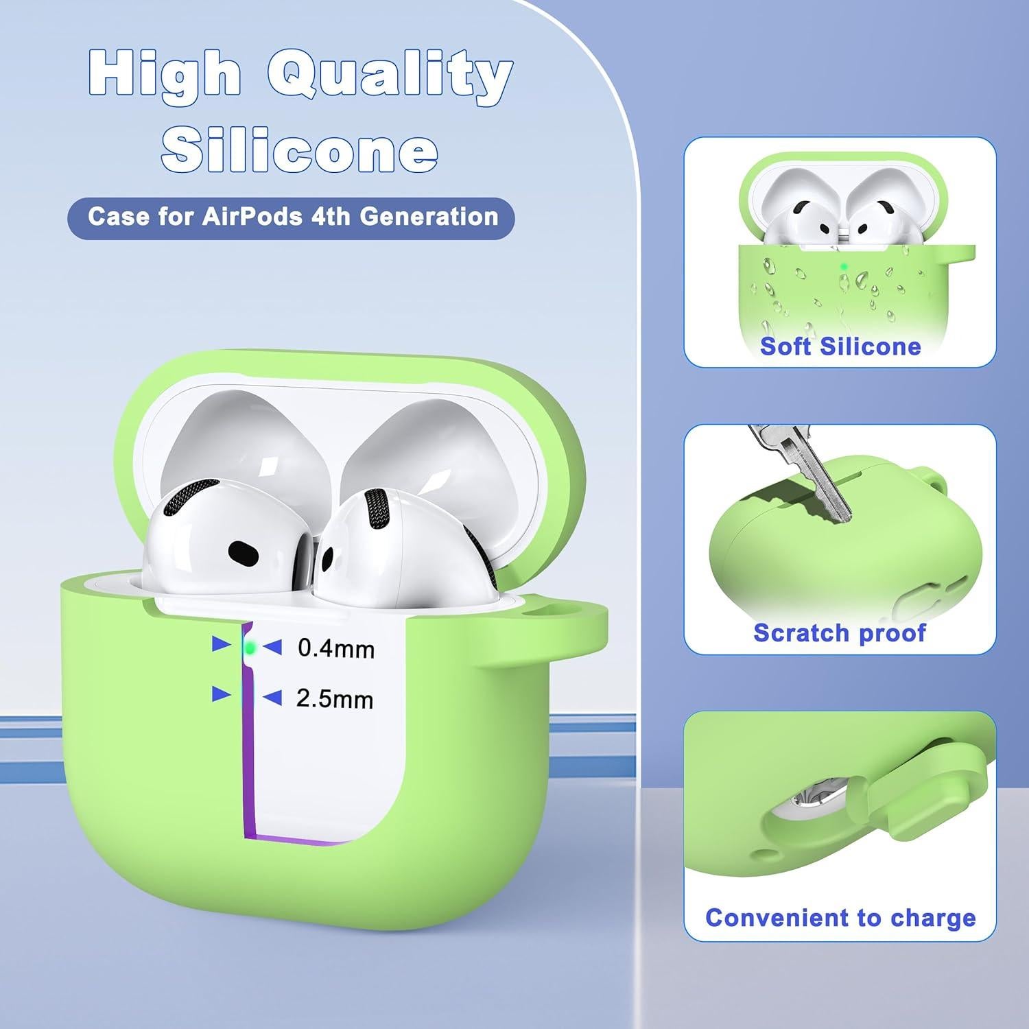 Funda de Silicona para AirPods 4ta Gen MHYALUDO Aguacate