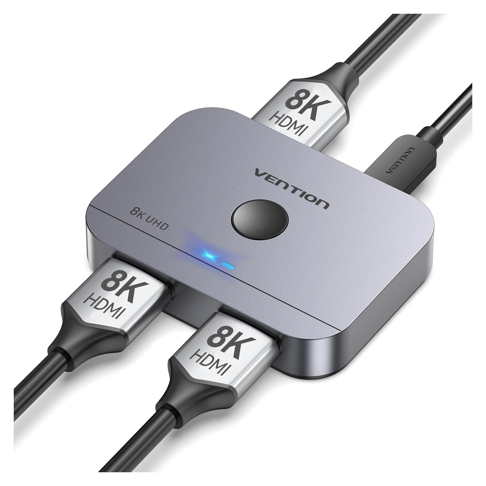 Switch HDMI 2 en 1 VENTION 8K 4K 120Hz con LED