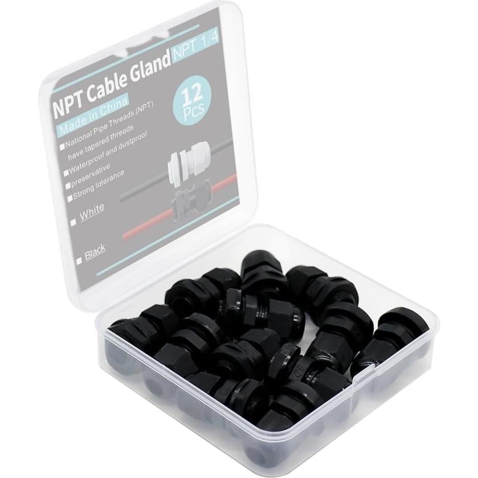 Kit de Conectores de Cable NPT 1/4" 12PCS YQMIGU Impermeables