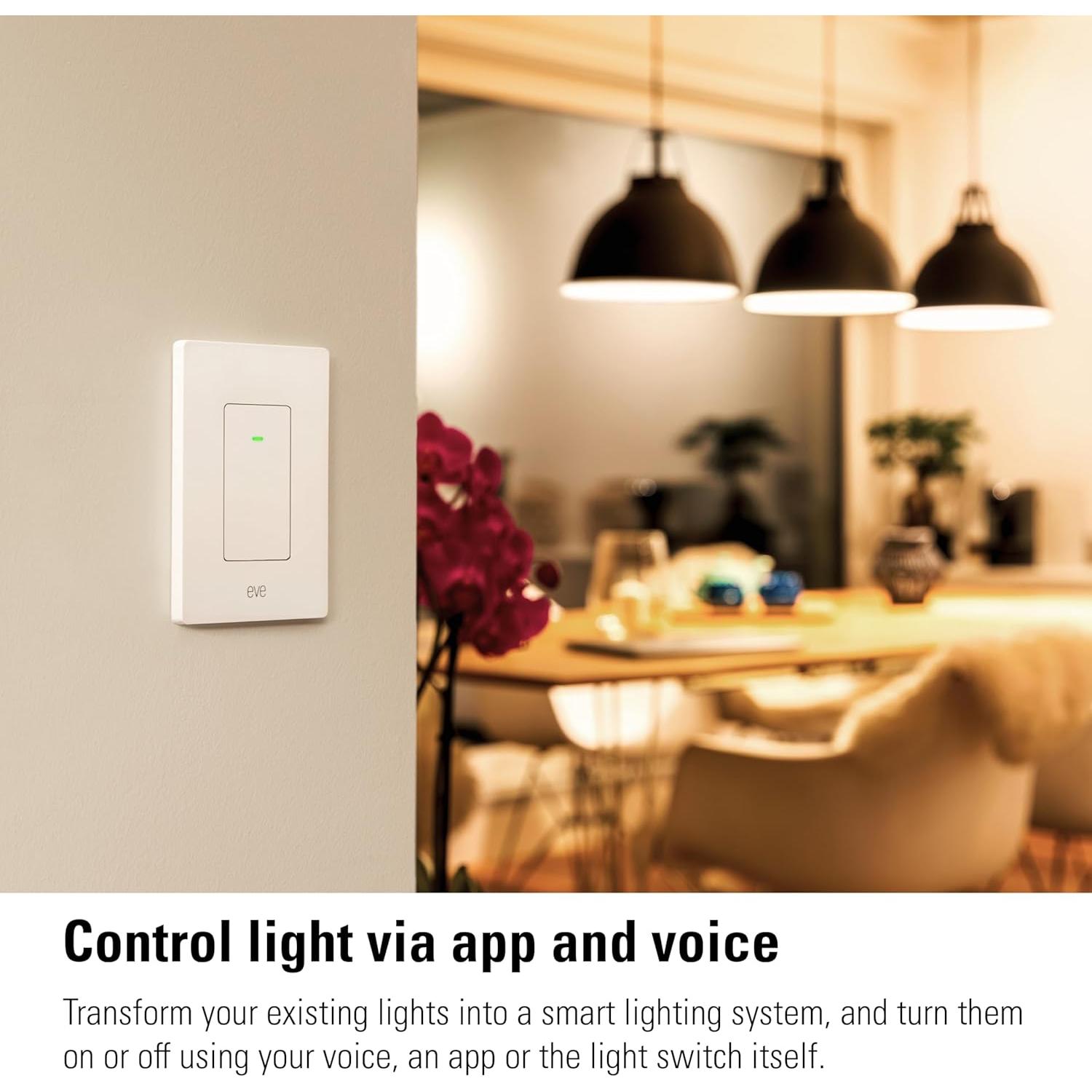 Interruptor de Luz Inteligente Eve Matter 2-Pack - Control Voz