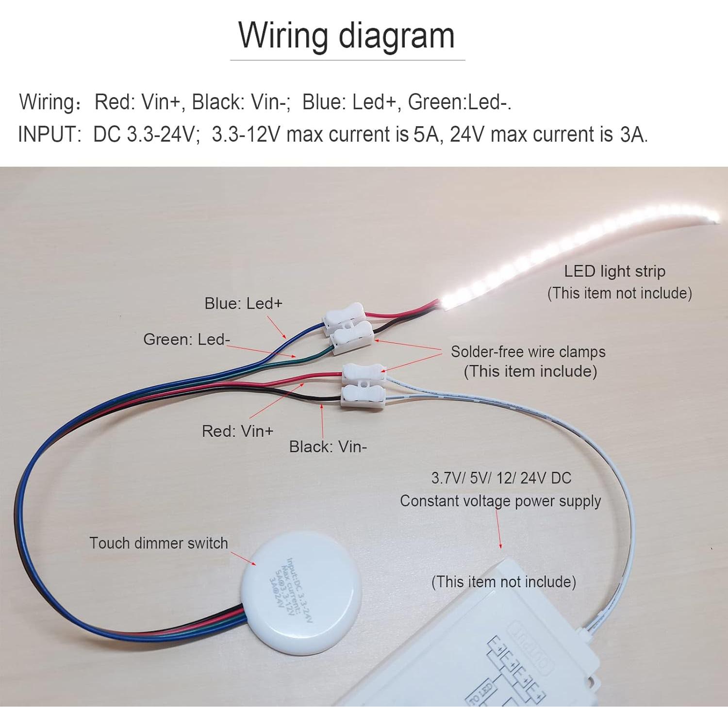 Interruptor Táctil LED Oculto Yogcow 12V 72W Control Inteligente
