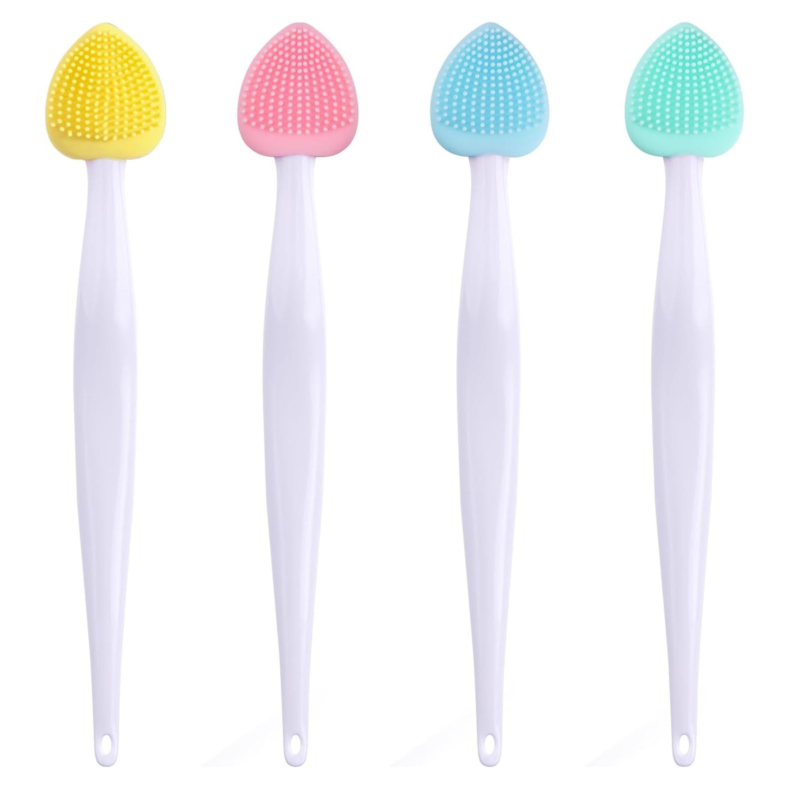 4 Cepillos Exfoliantes de Labios Mxxipp Silicona Doble Cara