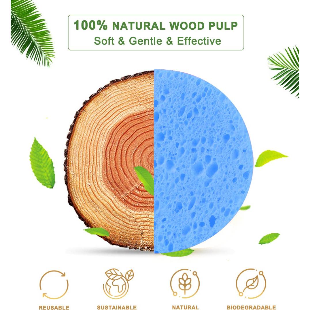 Esponjas Faciales Comprimidas Siluker - 50 Unidades 100% Celulosa Natural