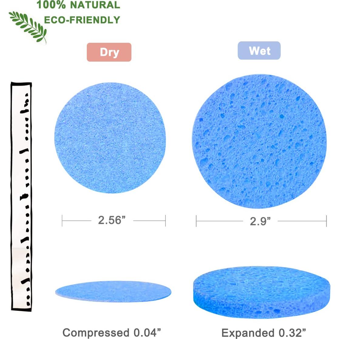 Esponjas Faciales Comprimidas Siluker - 50 Unidades 100% Celulosa Natural