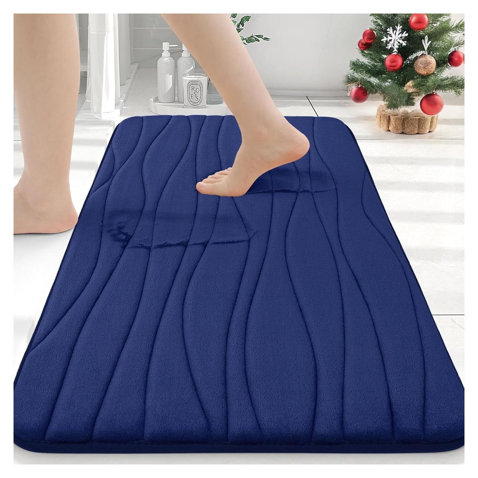 Alfombra de Baño Buganda 61x41 cm Azul Marino Antideslizante