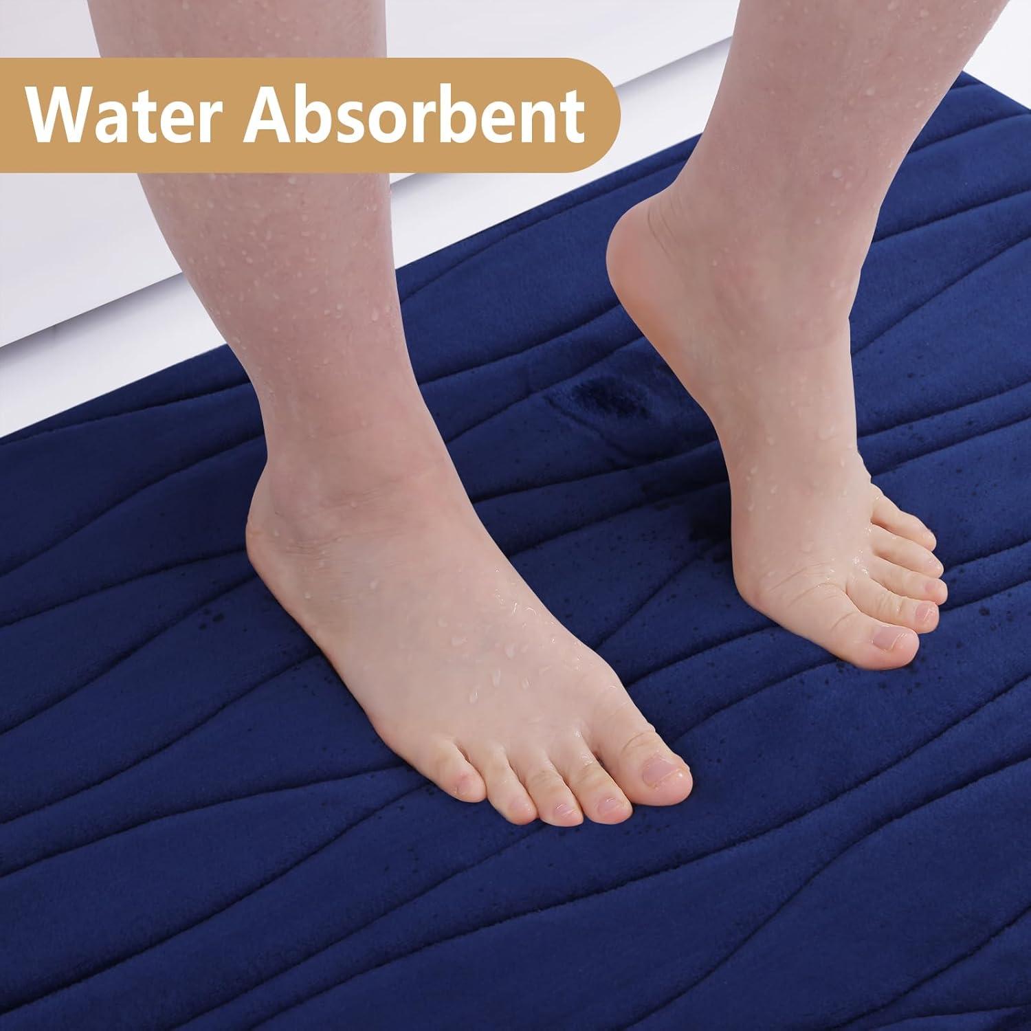 Alfombra de Baño Buganda 61x41 cm Azul Marino Antideslizante