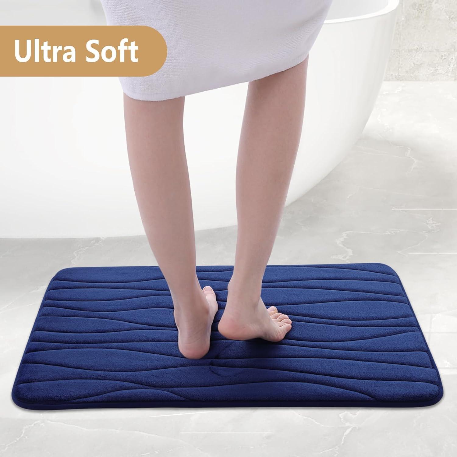 Alfombra de Baño Buganda 61x41 cm Azul Marino Antideslizante