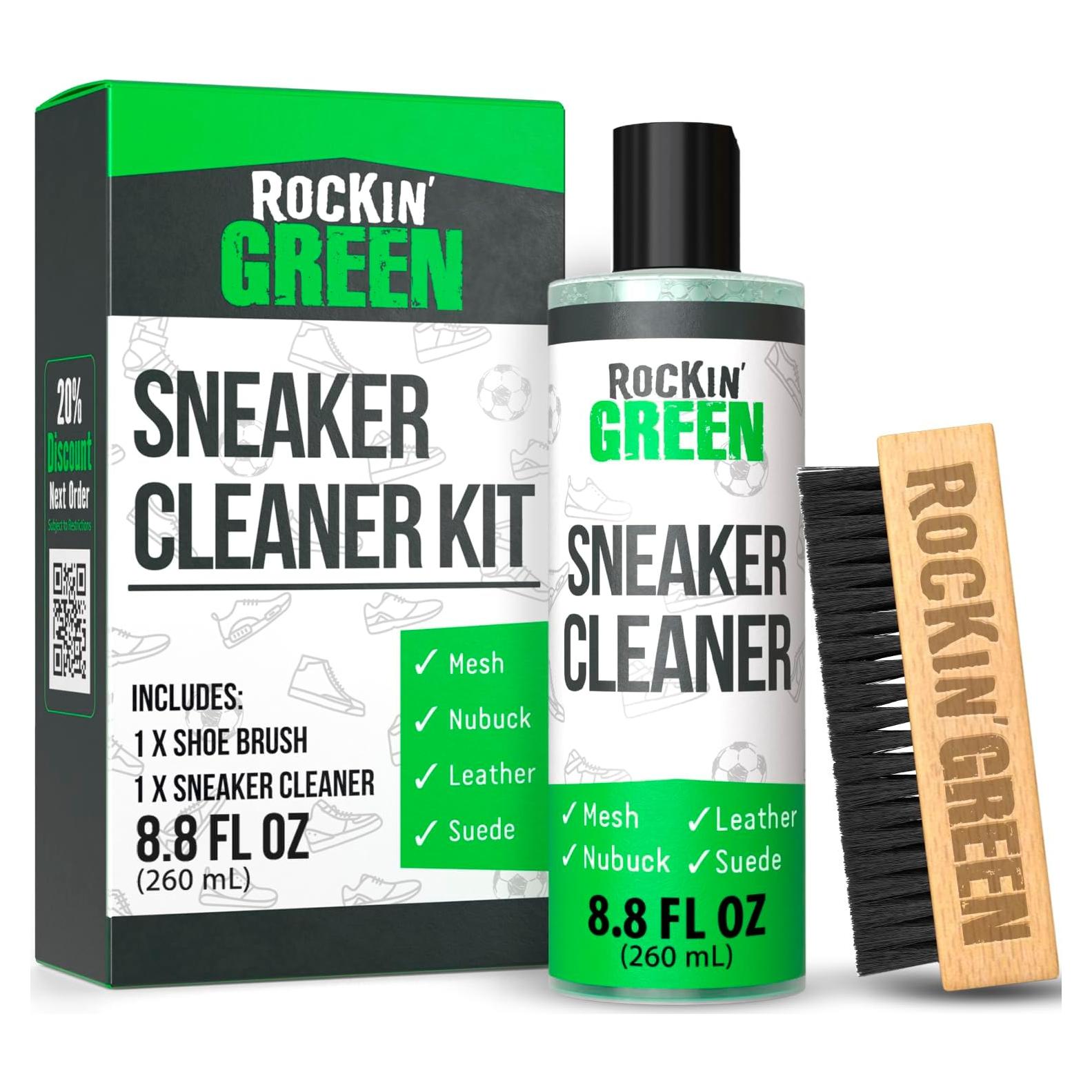 Kit de Limpieza de Zapatillas Rockin'Green 260 ml con Cepillo