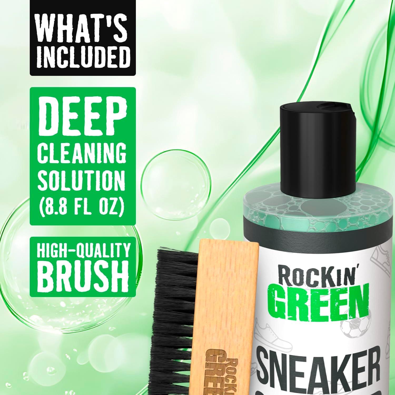 Kit de Limpieza de Zapatillas Rockin'Green 260 ml con Cepillo