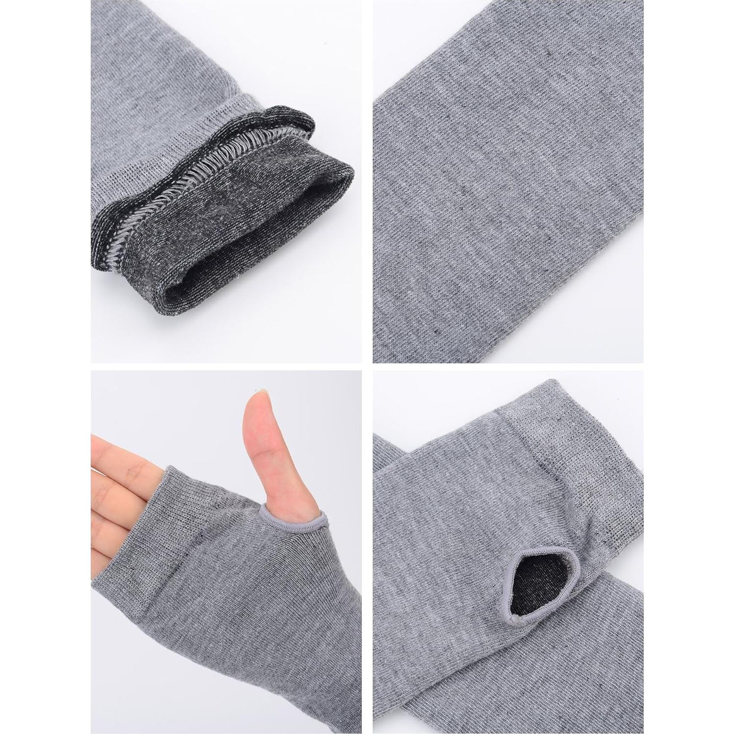 Guantes Largos Sin Dedos Bememo para Mujeres - 3 Pares Calentadores de Brazos