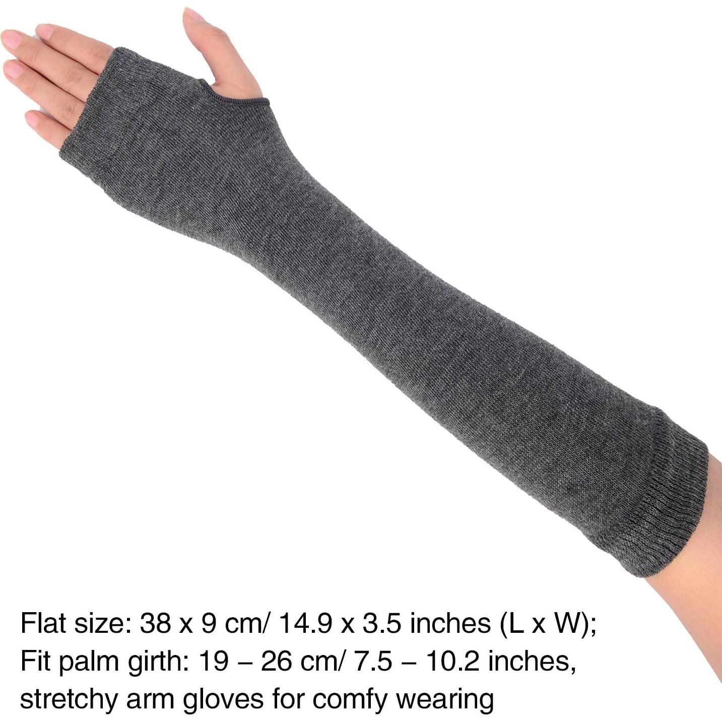 Guantes Largos Sin Dedos Bememo para Mujeres - 3 Pares Calentadores de Brazos